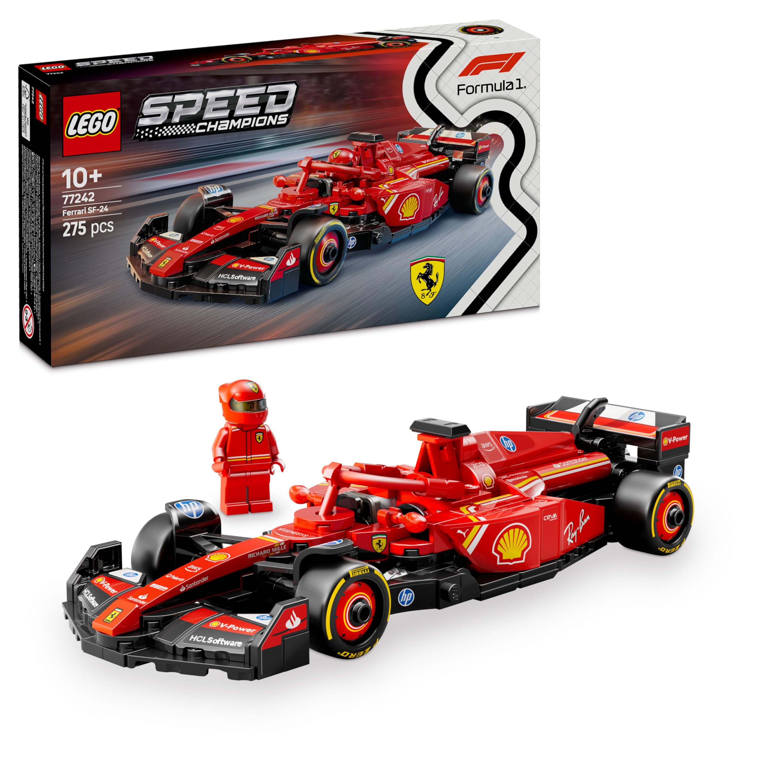 LEGO Speed Champions Ferrari SF-24 F1 Race Car Building Set - 275 Pieces | Ages 10+