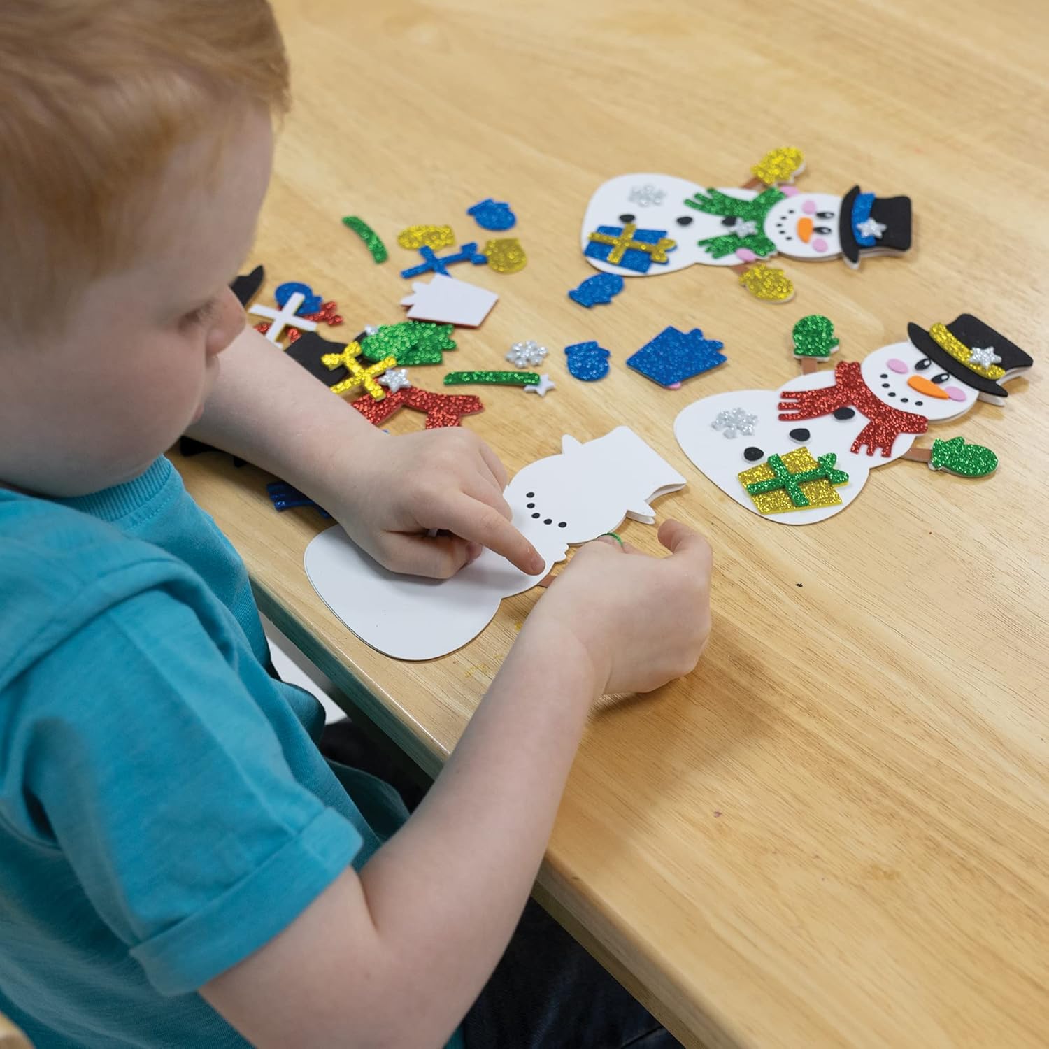 Baker Ross FC123 Snowman Card Kits - Pack of 6, Christmas Craft Kit for Kids 3