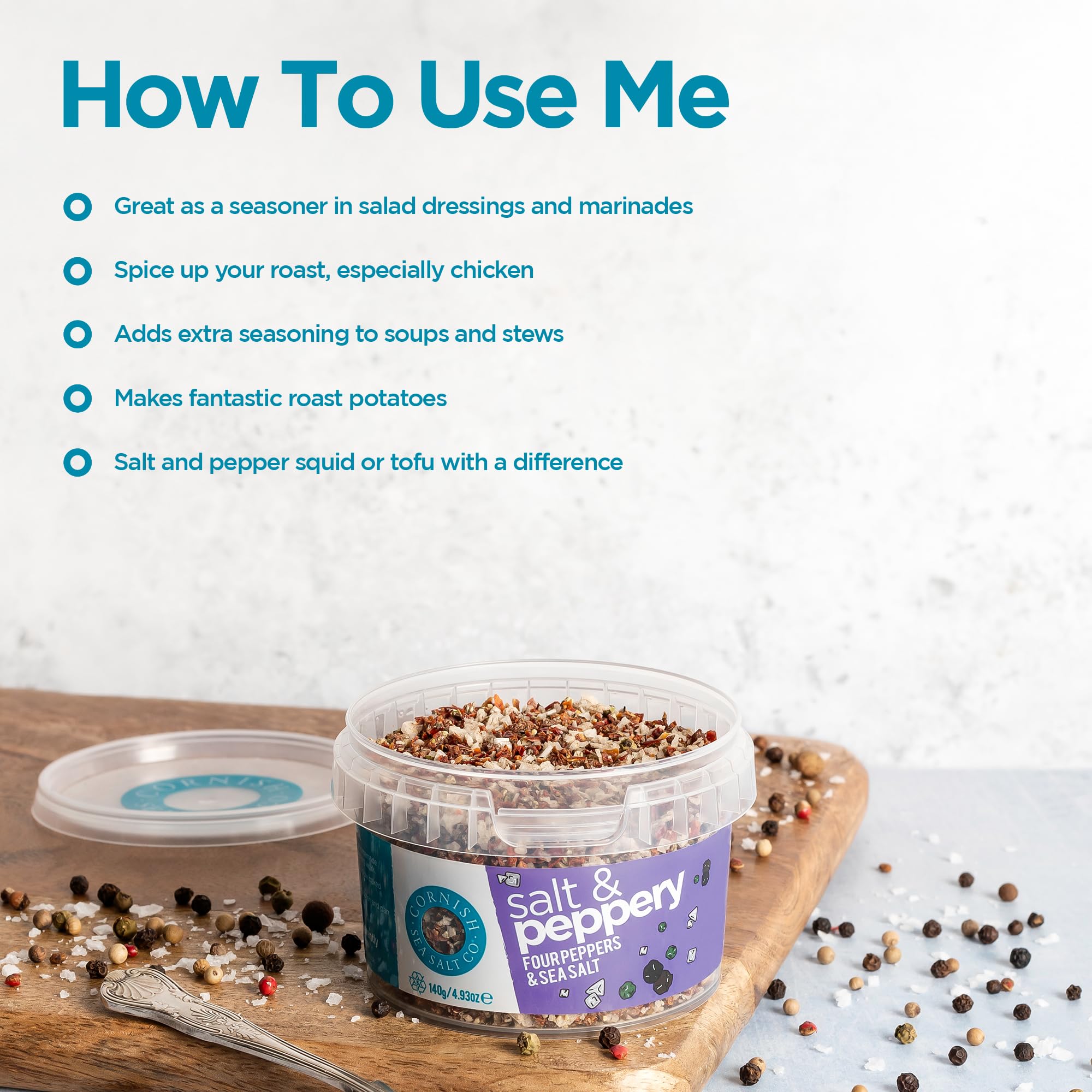 Cornish Sea Salt Salt & Peppery Seasoning Blend, 140g 6