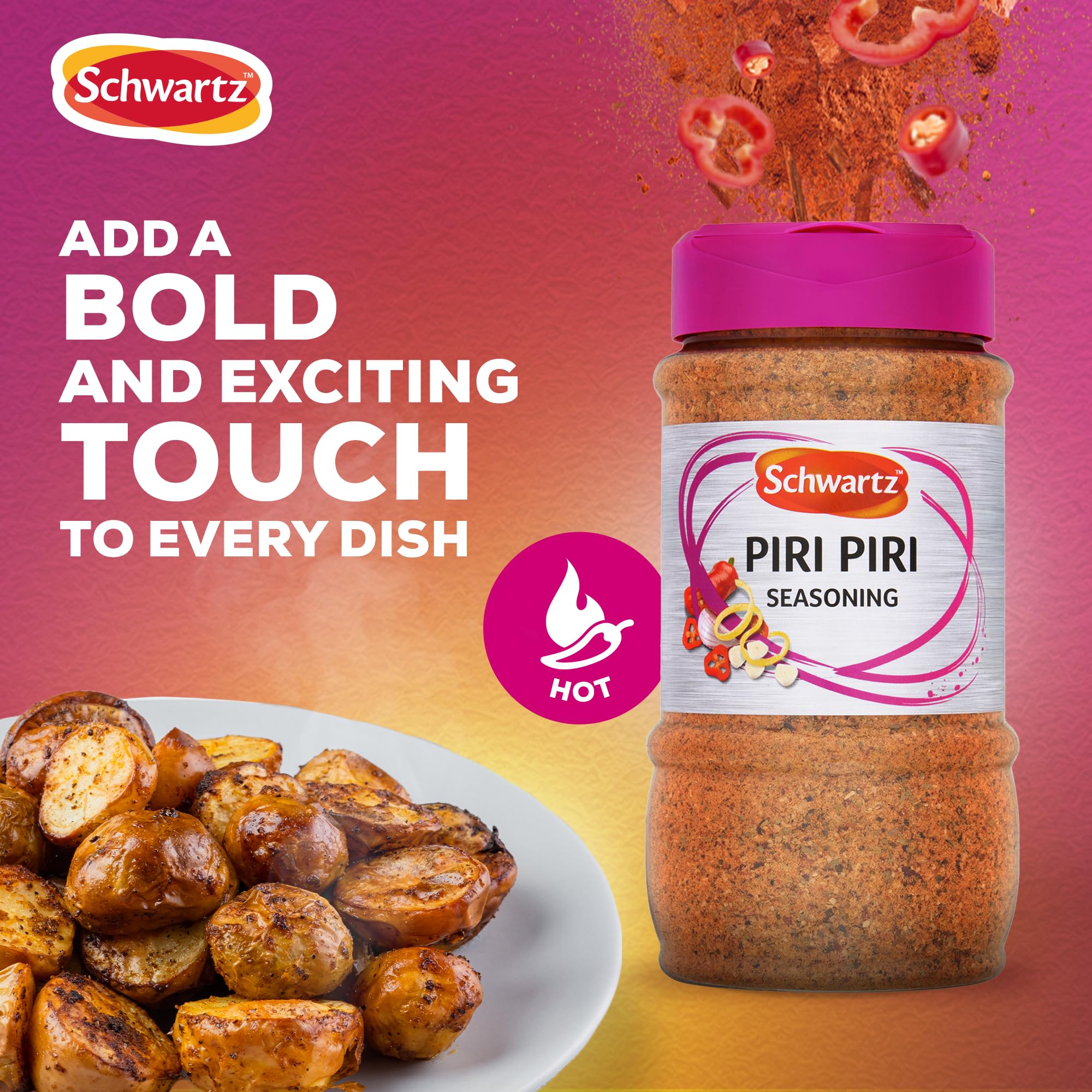 Schwartz Piri Piri Seasoning - Hot, No Artificial Colours or Flavours | 320g 2
