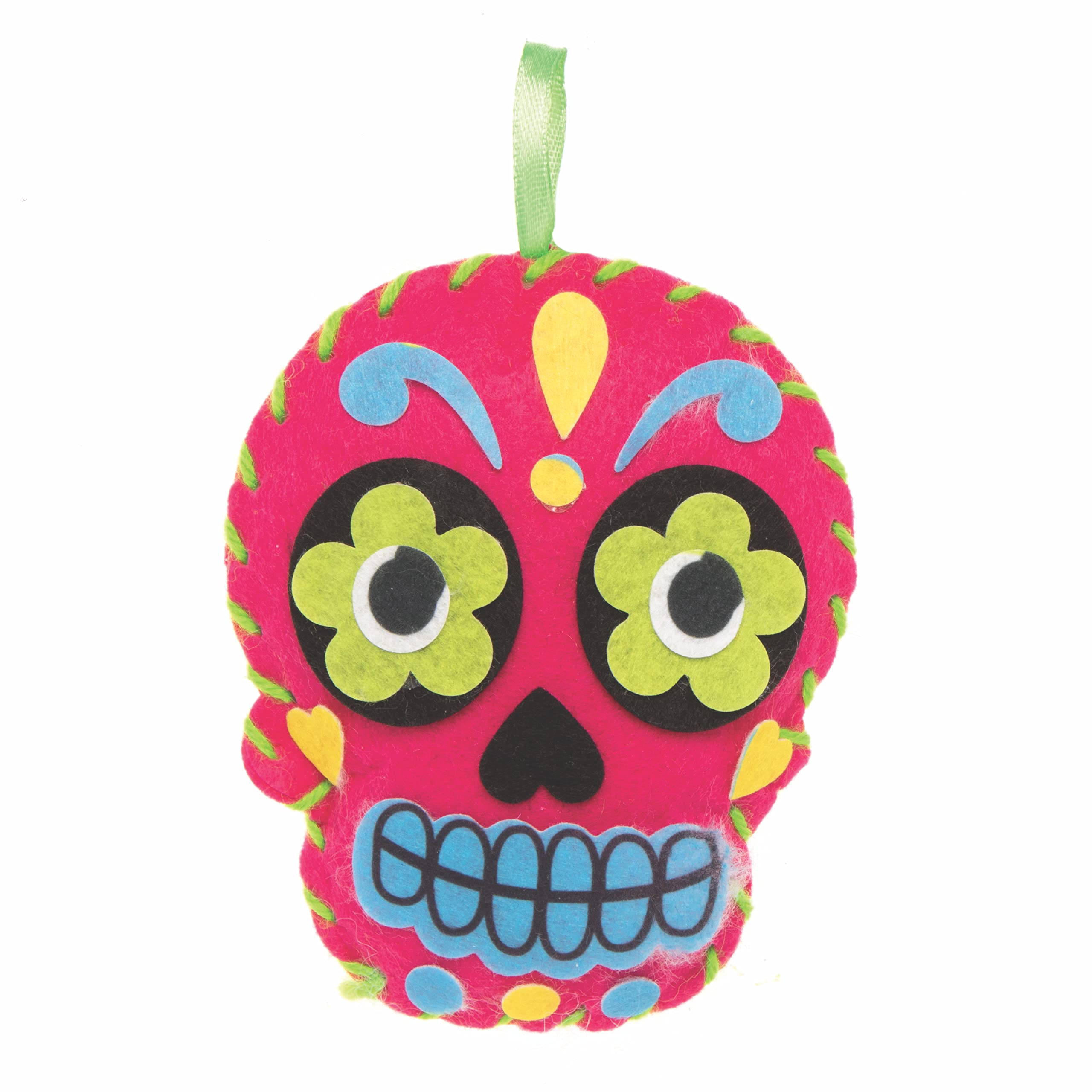 Baker Ross Day of the Dead Sewing Kits - Pack of 3, Arts & Crafts Sewing Set for Kids 5