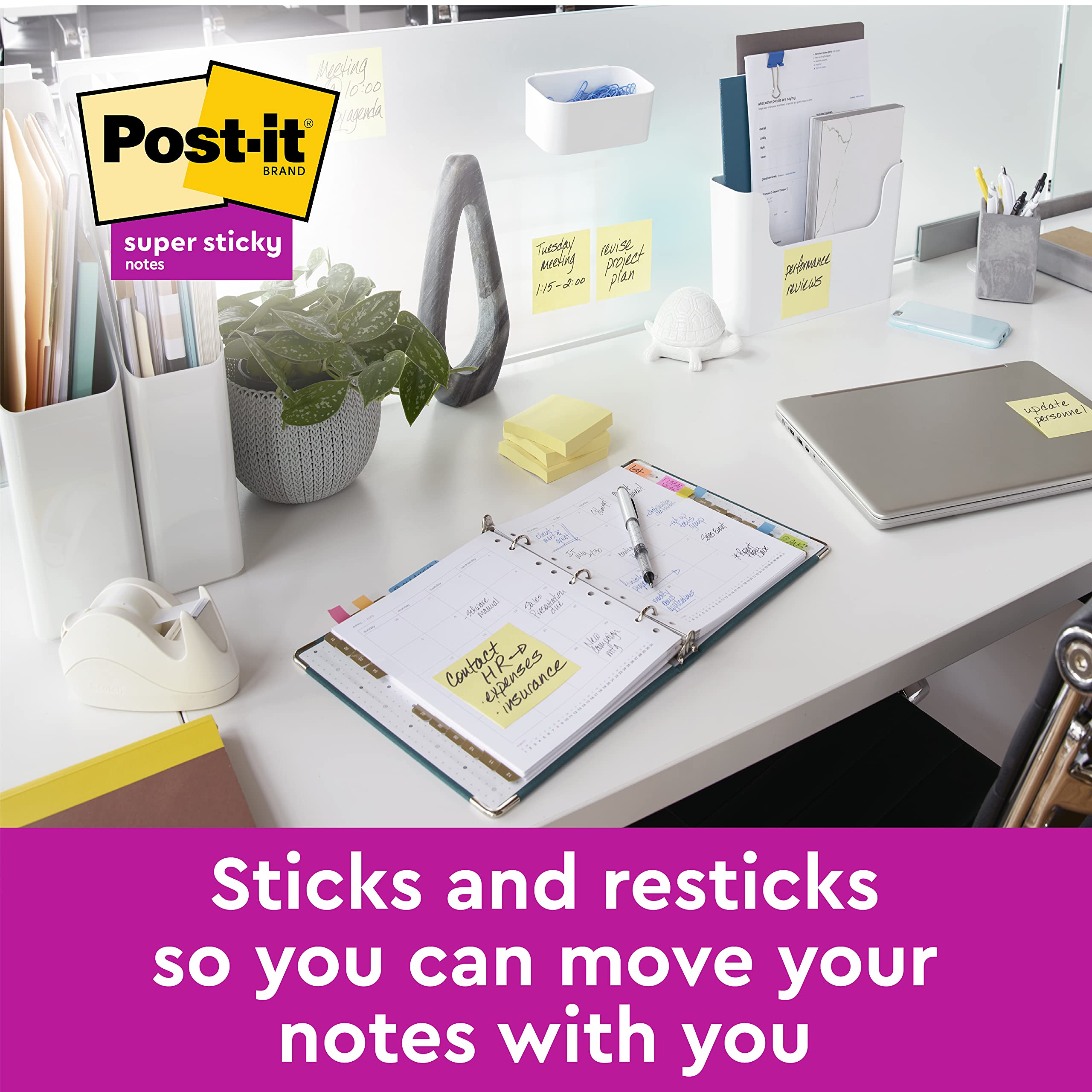 Post-it Super Sticky Notes Pad - Canary Yellow | 2x Sticking Power | 76 x 127 mm | 6 Pads of 90 Sheets 6