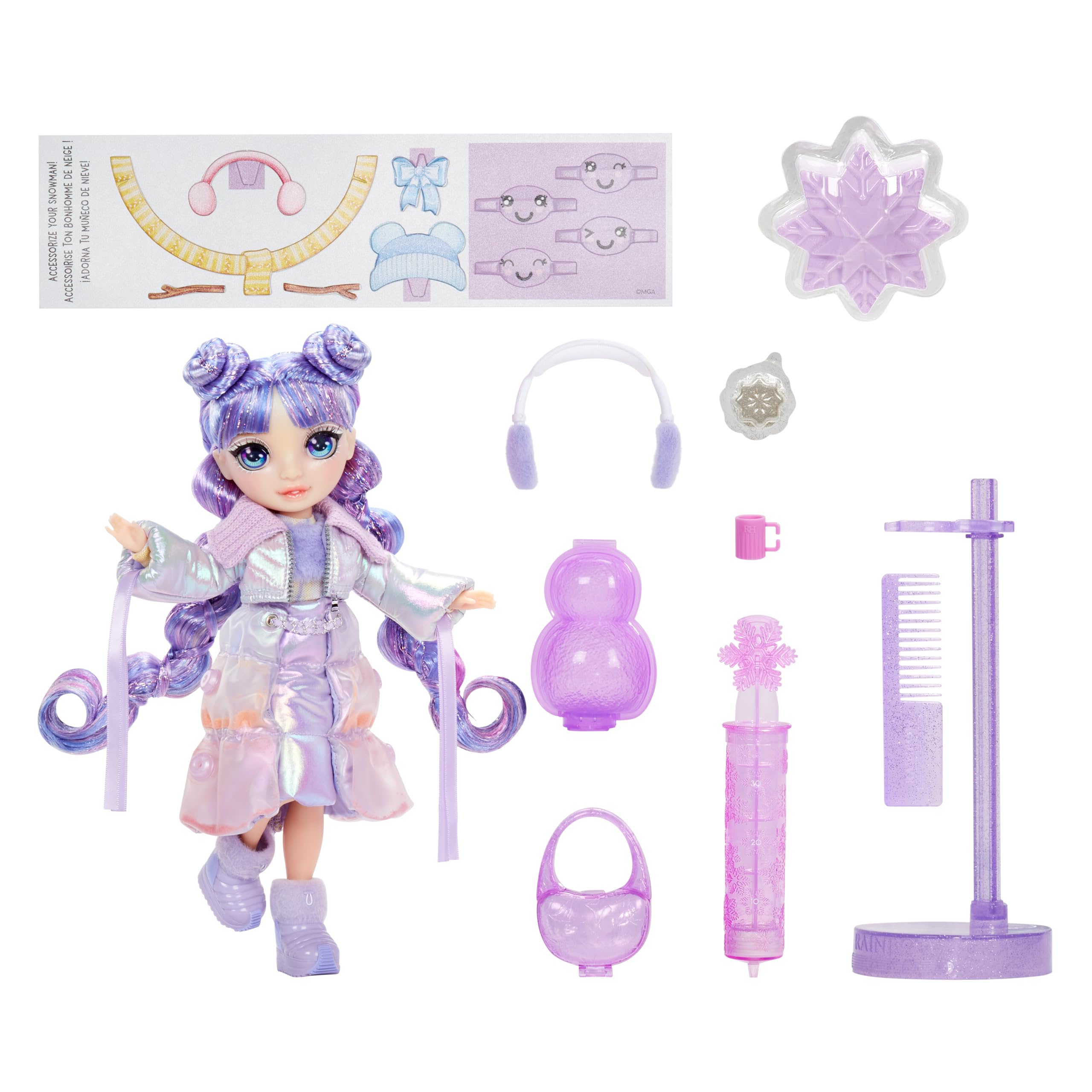Rainbow High Violet (Purple) Fashion Doll - 28 cm | Magical Snow Feature | Includes Snowman Kit | Ages 4-12 2
