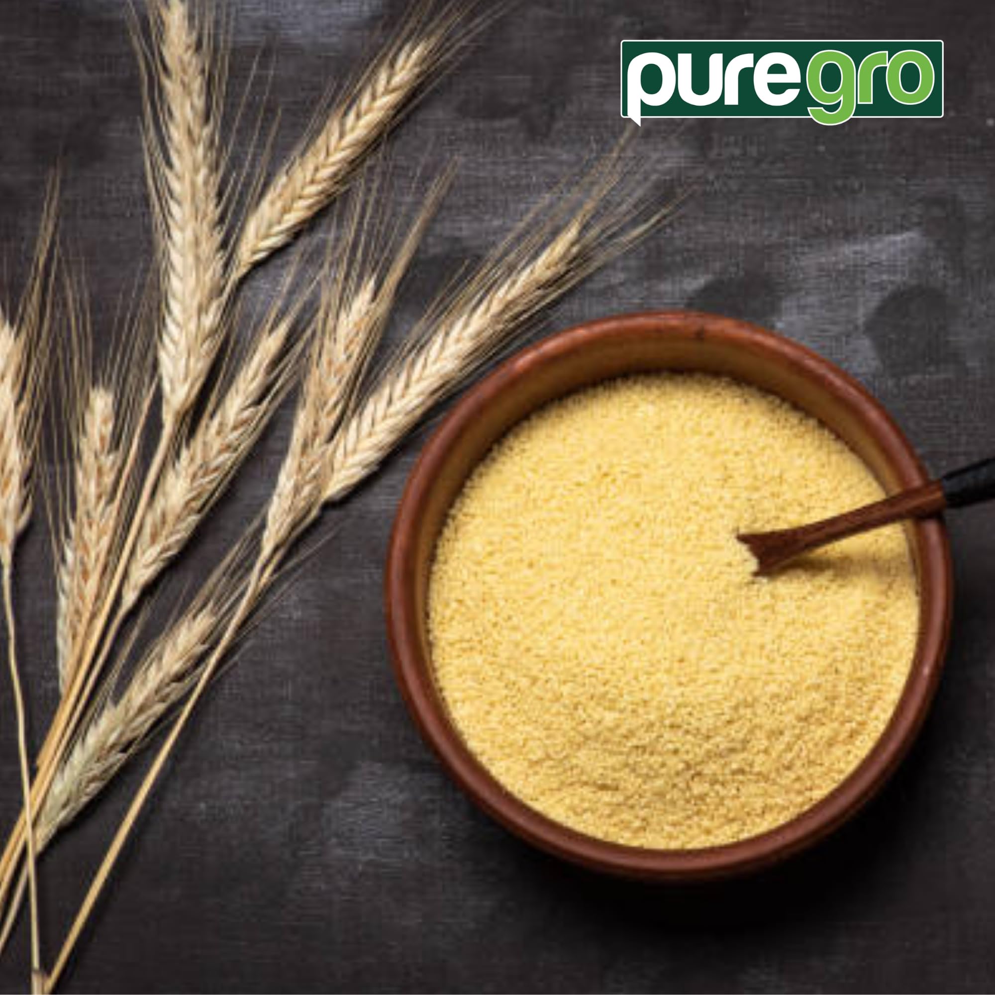 Puregro Coarse Semolina Flour - 100% Natural Durum Wheat | 500g Pack 5
