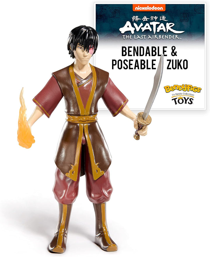 BendyFigs The Noble Collection Avatar: The Last Airbender - Zuko Bendable Posable Collectible Figure (NN8806)