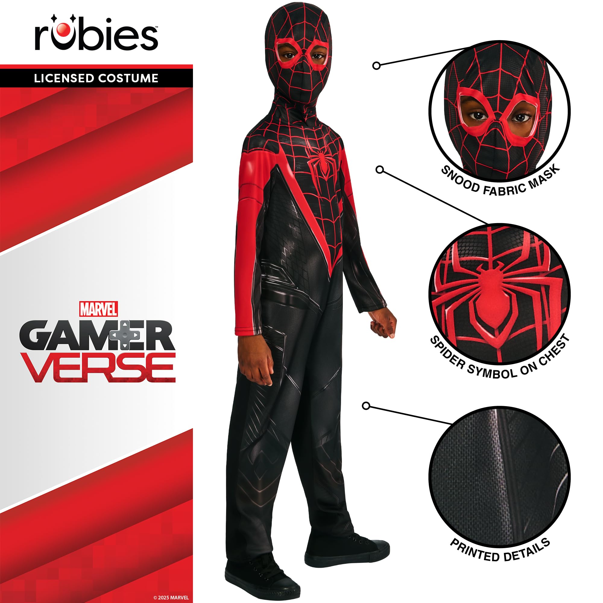 Rubies Spiderman Miles Morales Gamerverse Costume - Size 7-8 2
