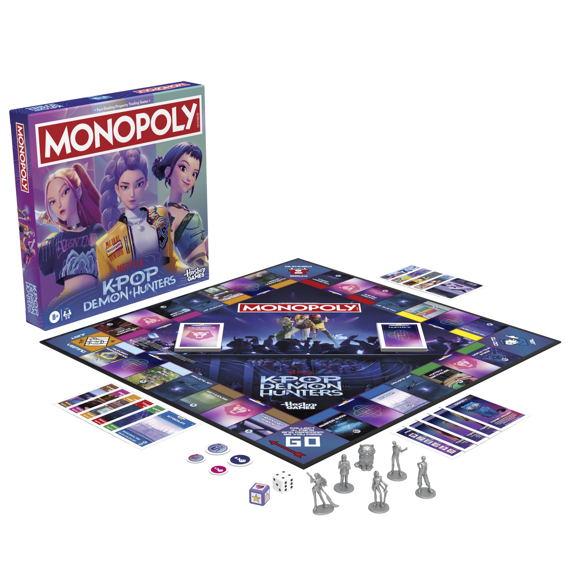 Monopoly KPop Demon Hunters Edition Board Game - Family Party Game for 2-6 Players, Ages 8+ 3
