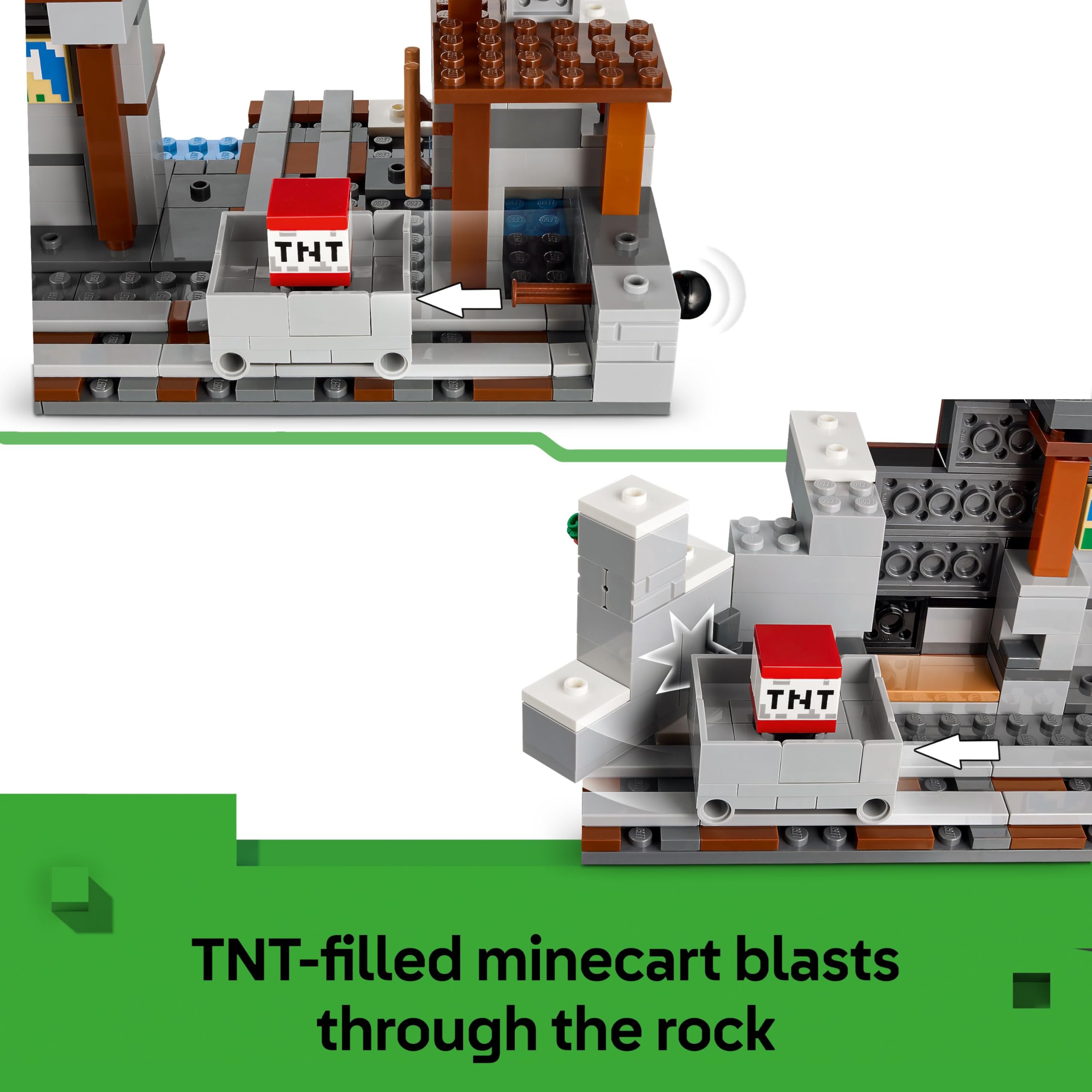 LEGO Minecraft The Pickaxe Mine Building Set 21277 | Ages 8+ | Includes Alex & Spider Jockey 3