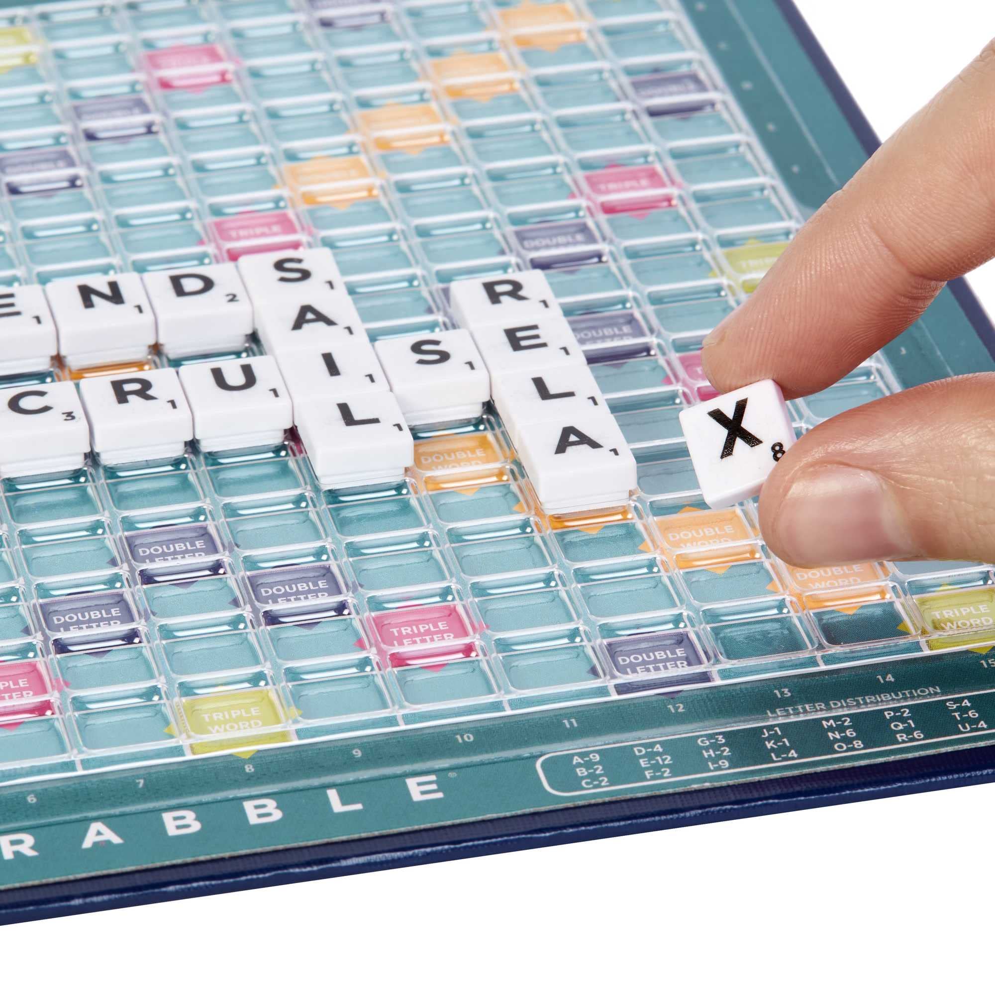 Mattel Games Scrabble Travel Game Portable Compact Board Game for 2-4 Players 7