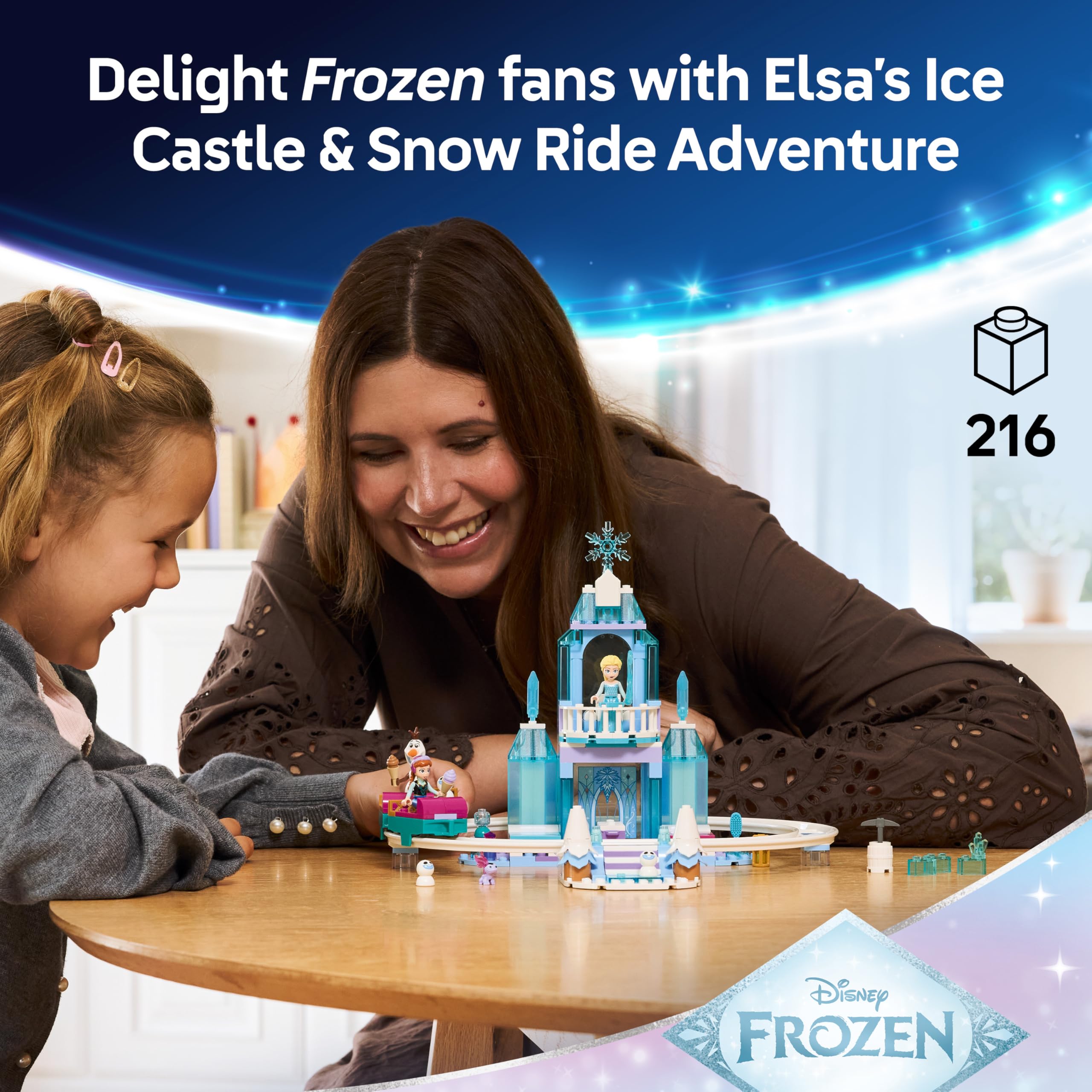 LEGO Disney Frozen Elsa's Ice Castle & Snow Ride Adventure Building Set | Ages 4+ | Model 43281