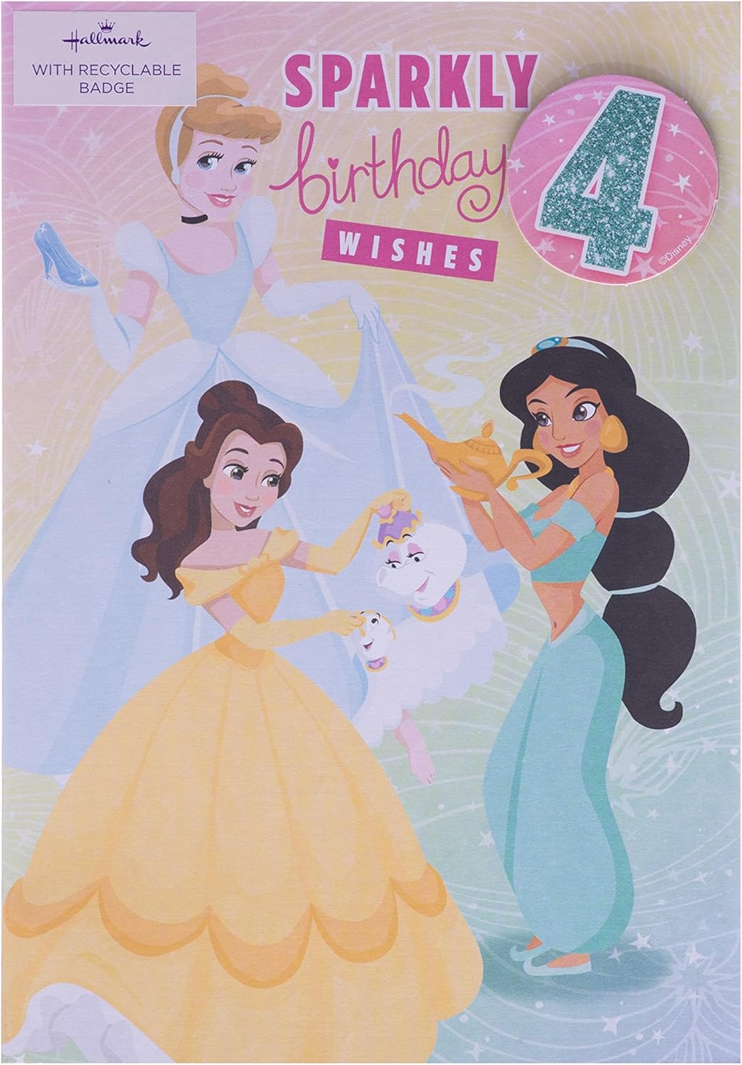 Hallmark 4th birthday Card - Disney Princess Design 2