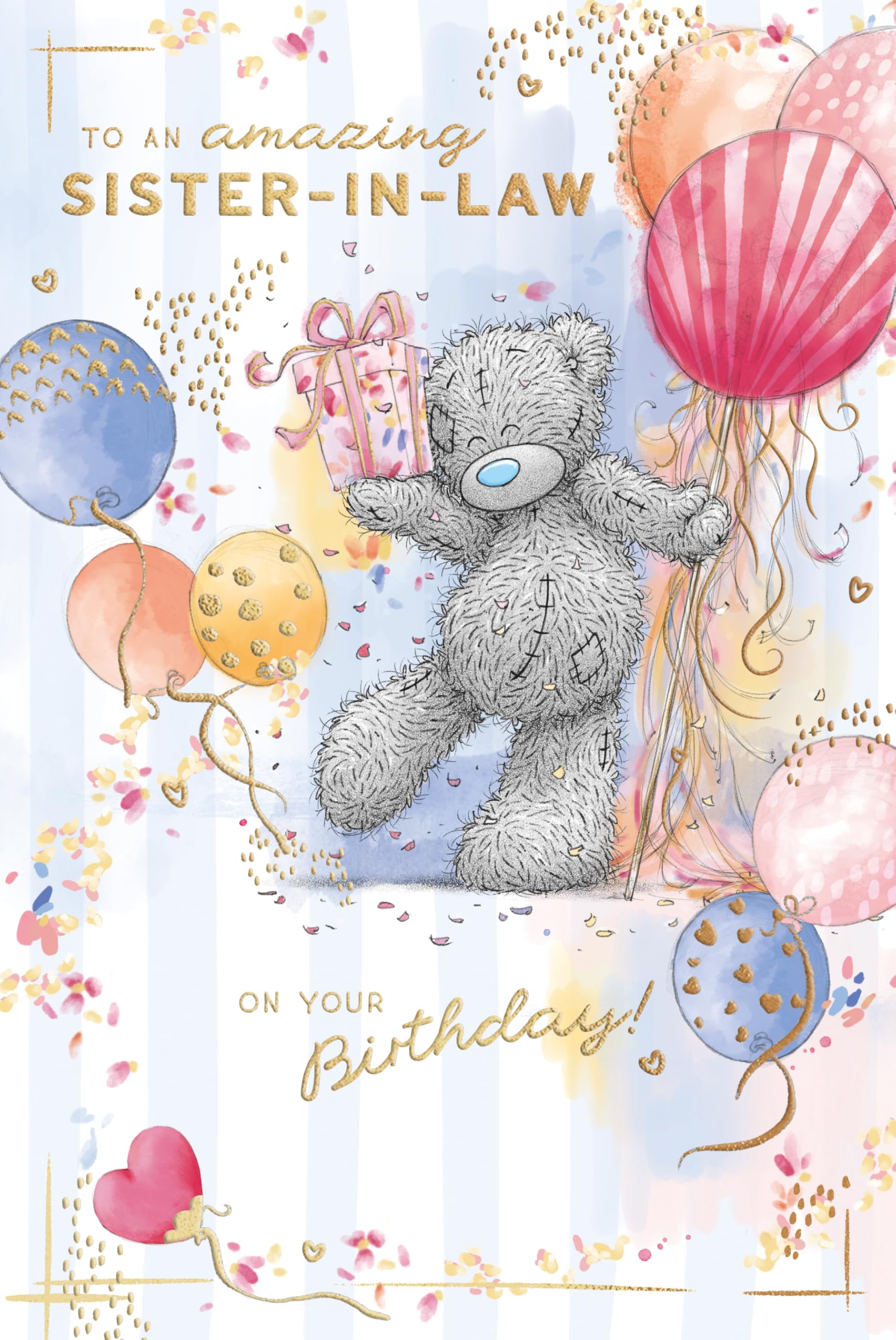Me To You Tatty Teddy Amazing Sister-In-Law Luxury Gold Foil Birthday Card | 6 x 9 inches 3