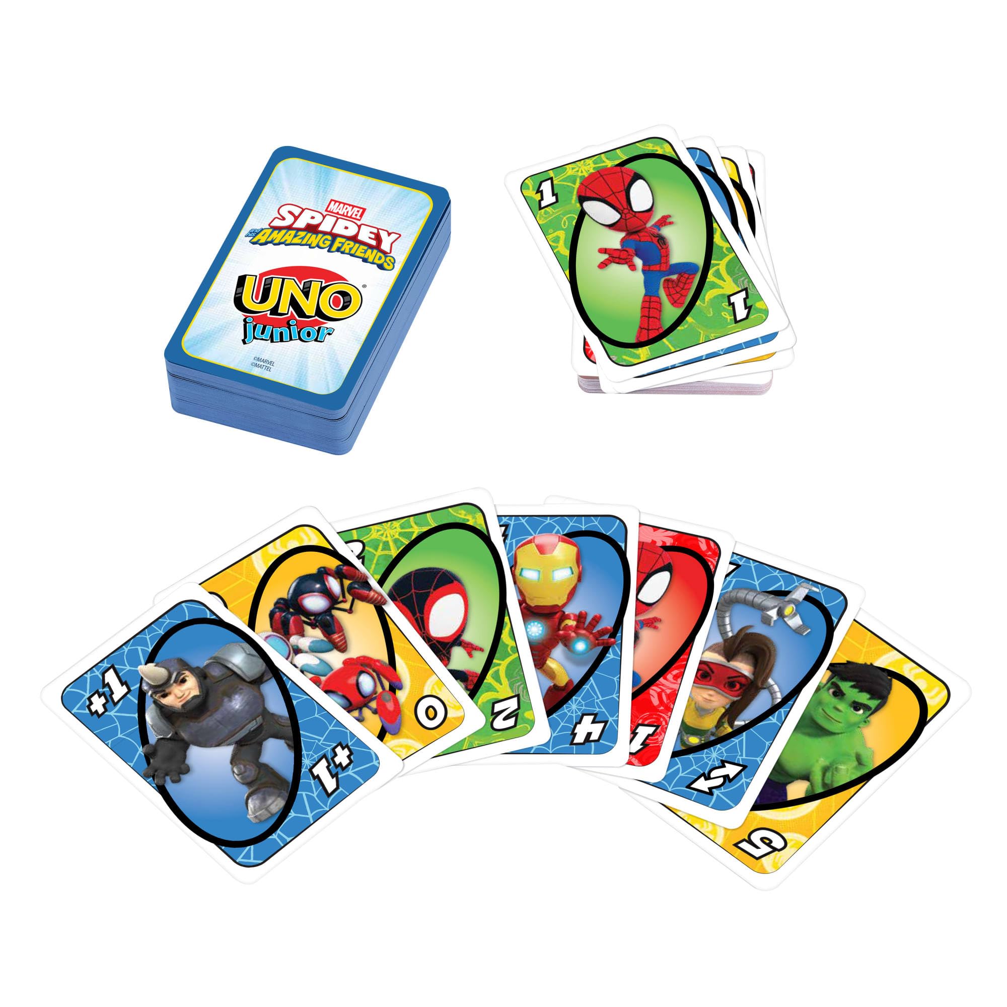 UNO Junior Marvel Spidey and His Amazing Friends Card Game - Ages 3+ | 2-4 Players | 56 Cards 1