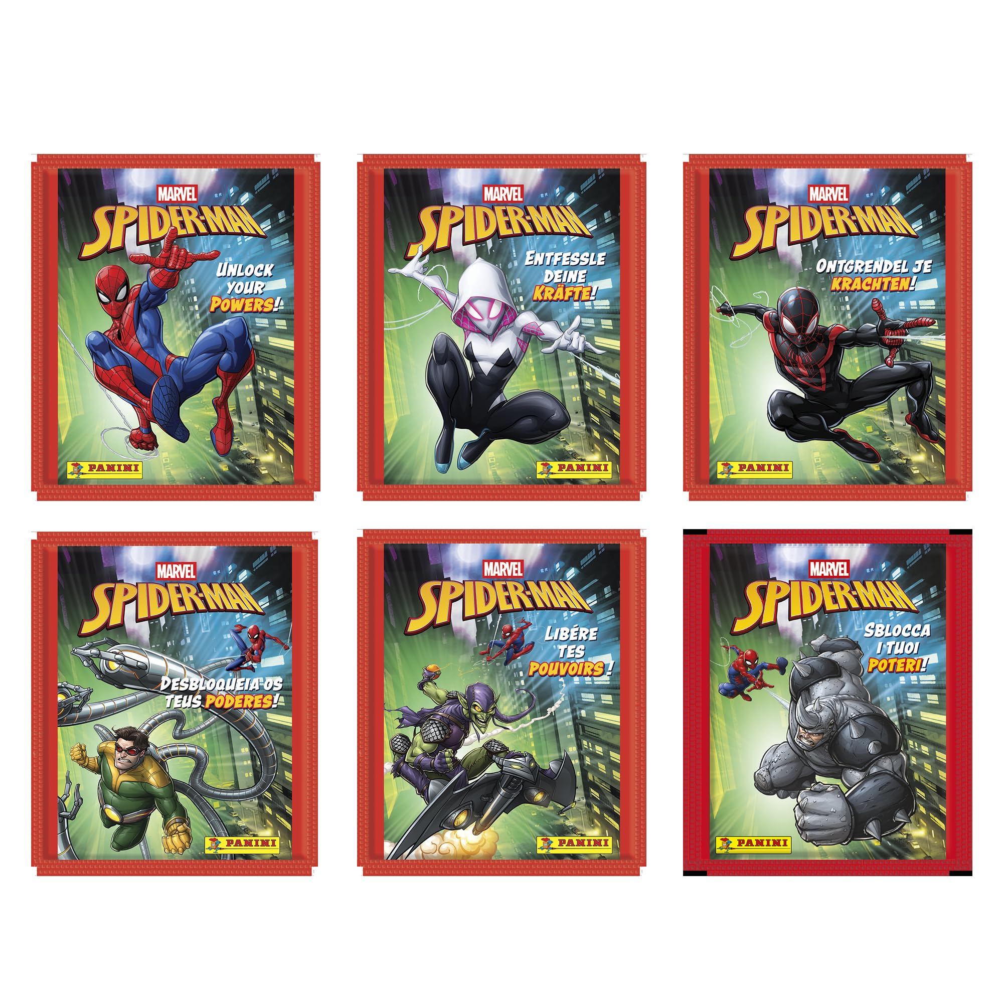 Panini Spider-Man Unlock Your Powers Sticker Collection Starter Pack - 192 Stickers & 50 Cards