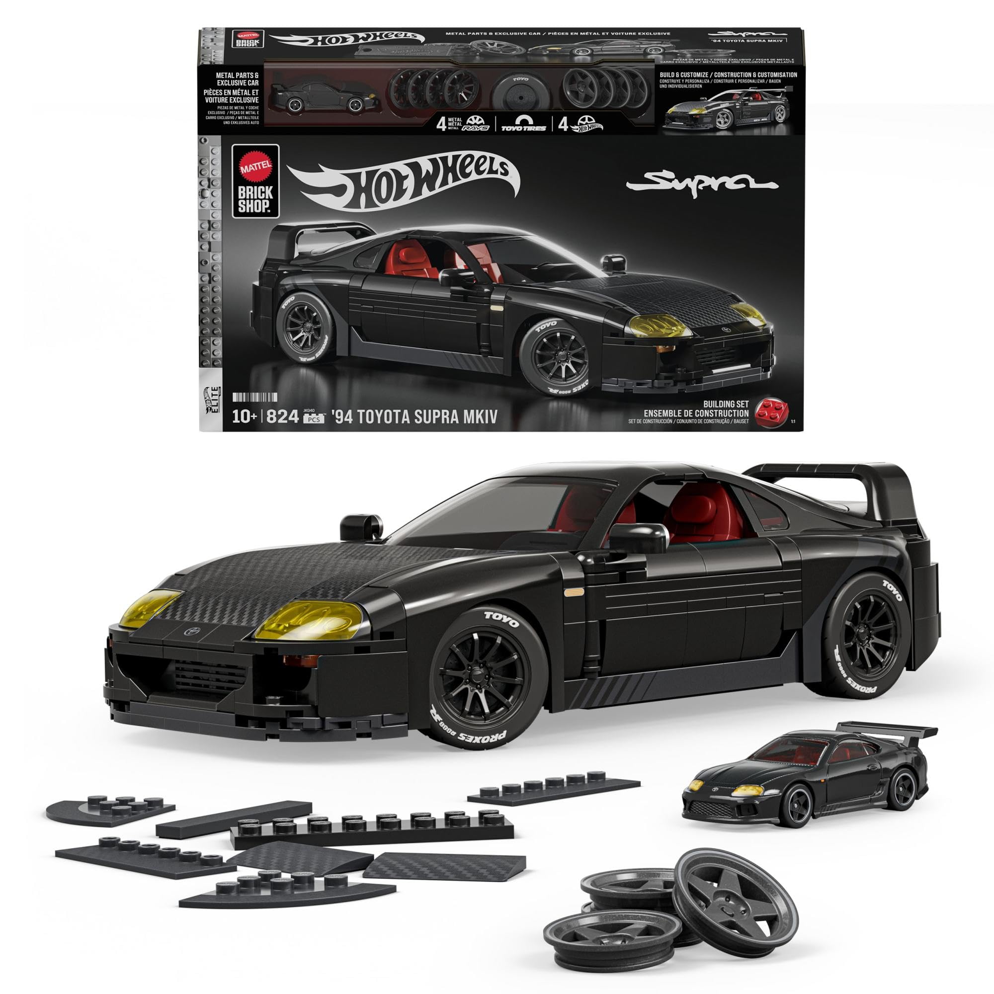 Mattel Hot Wheels '94 Toyota Supra MKIV Building Set - 1:16 Scale, 824 Pieces, Ages 10+ 1