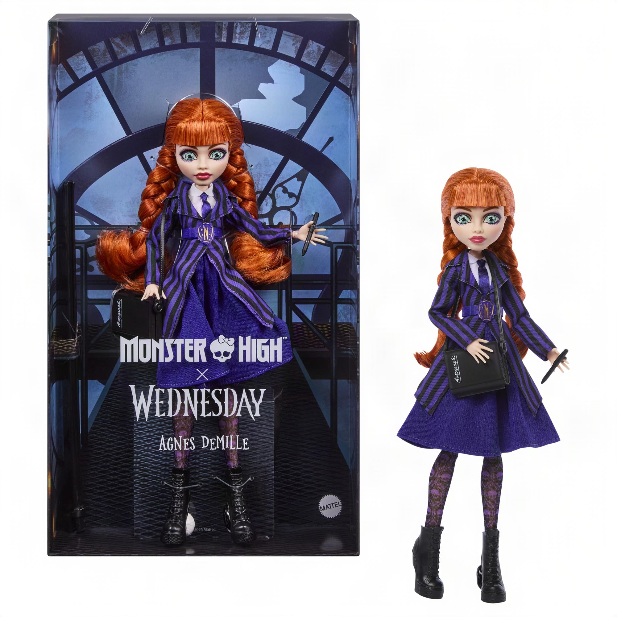 Monster High Agnes DeMille Doll - Inspired by Wednesday Series | Ages 7-12 | Plastic