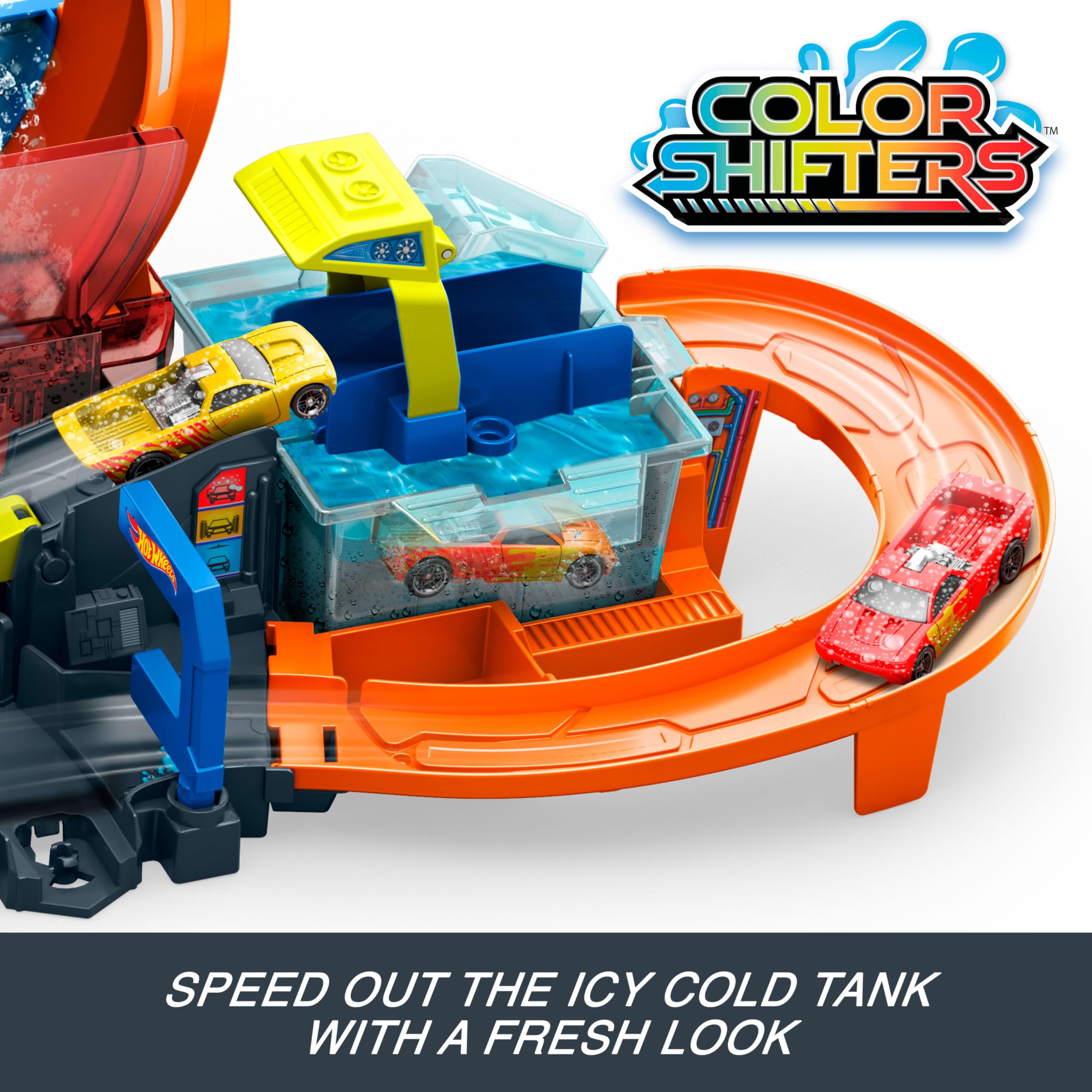 Hot Wheels City Mega Loop Car Wash Playset with Color Shifters Vehicle | Ages 4+ 5