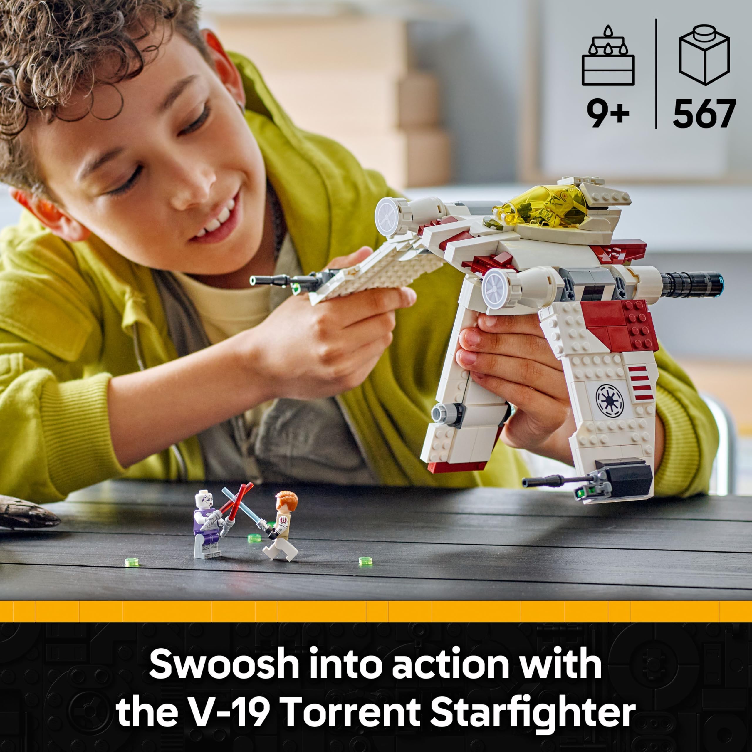 LEGO Star Wars V-19 Torrent Starfighter Building Set 75432 | Ages 9+ | Includes 3 Minifigures