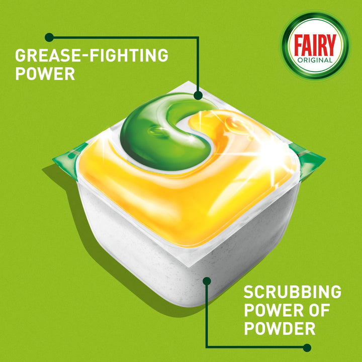 Fairy Original All-In-One Dishwasher Tablets with Lemon Scent, 114 Tablets