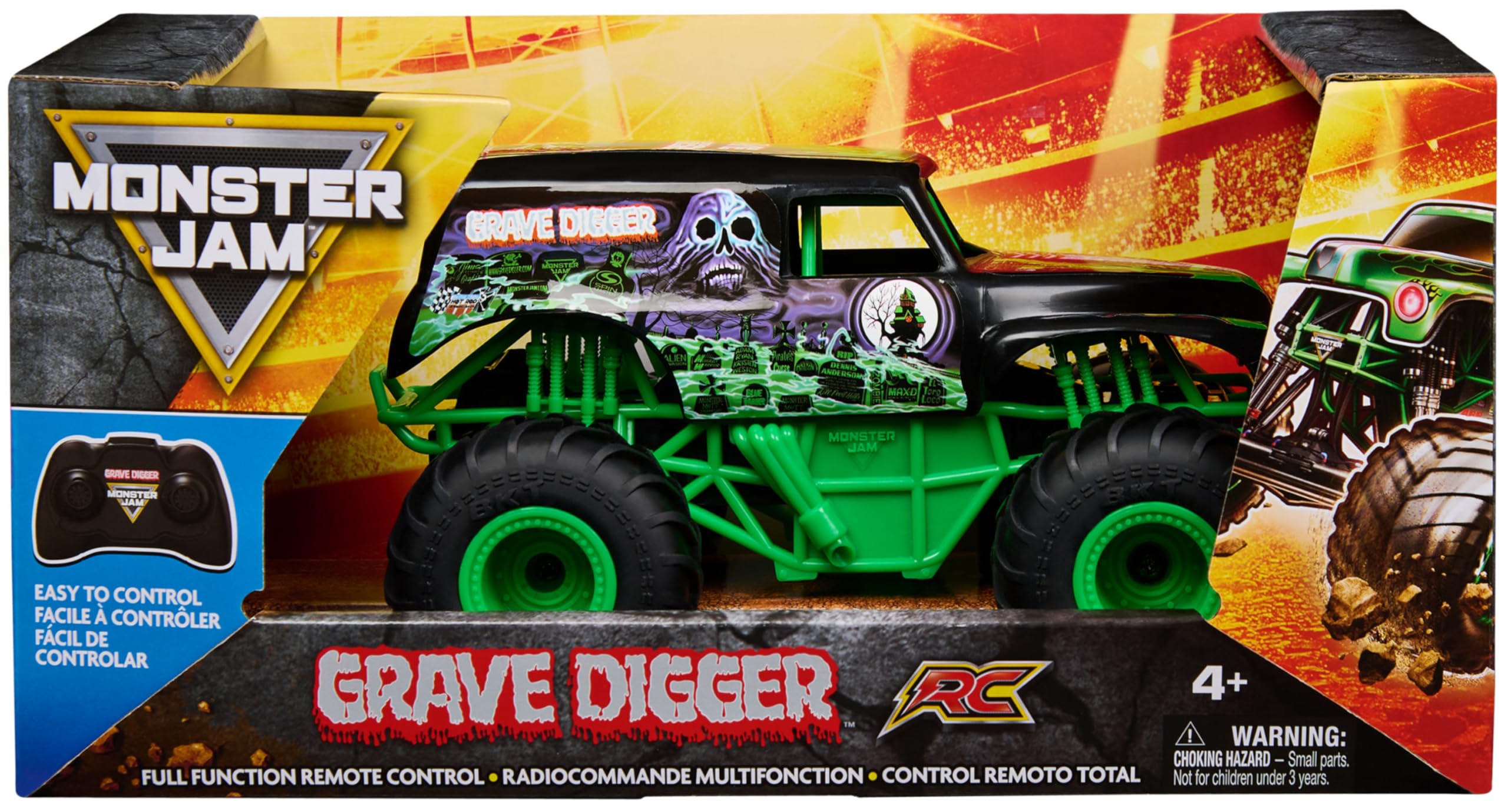 Monster Jam Grave Digger RC Truck - 1:24 Scale, 2.4 GHz Control | Ages 4+ 6