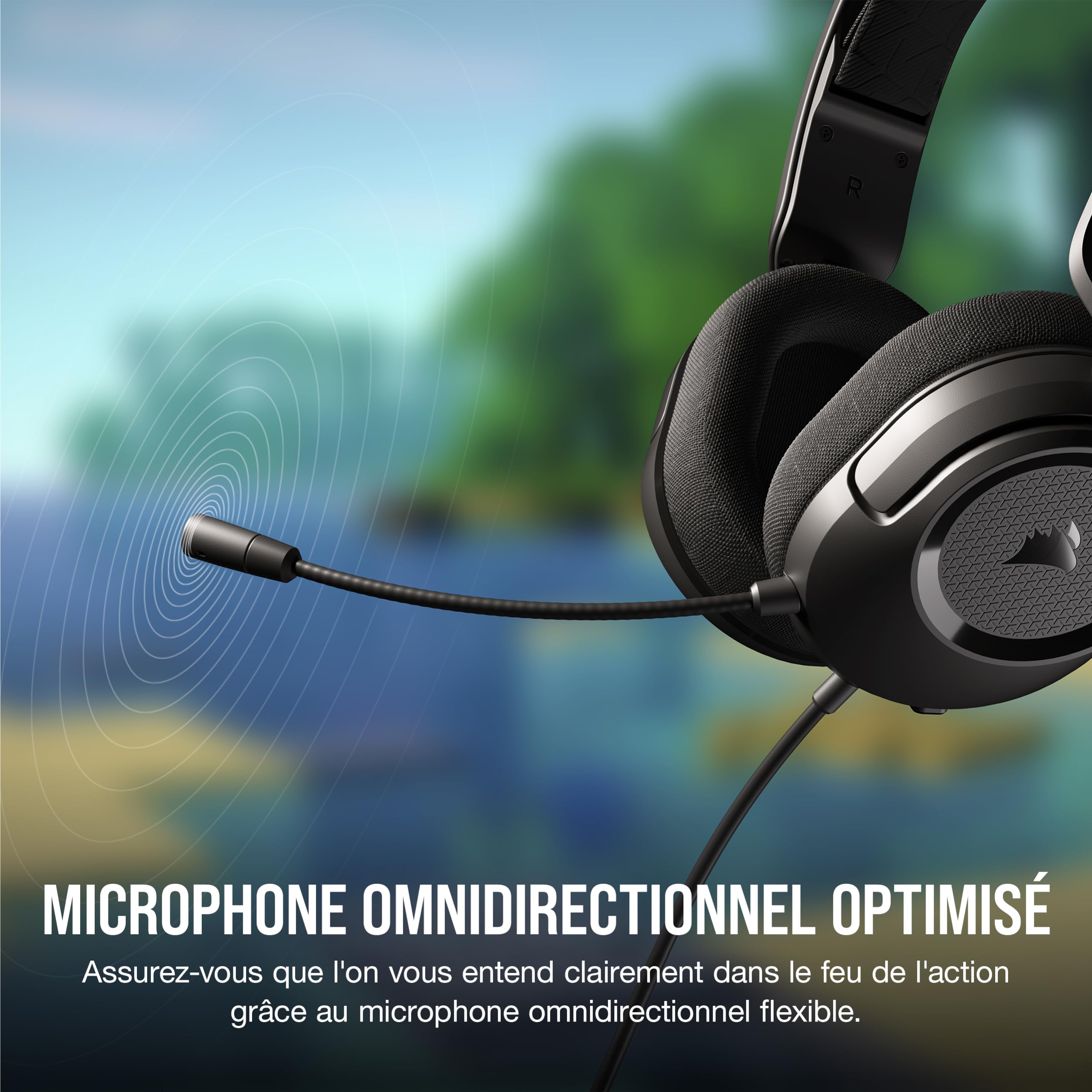 Corsair HS35 v2 Multiplatform Wired Gaming Headset - Carbon | Omni-Directional Mic 5