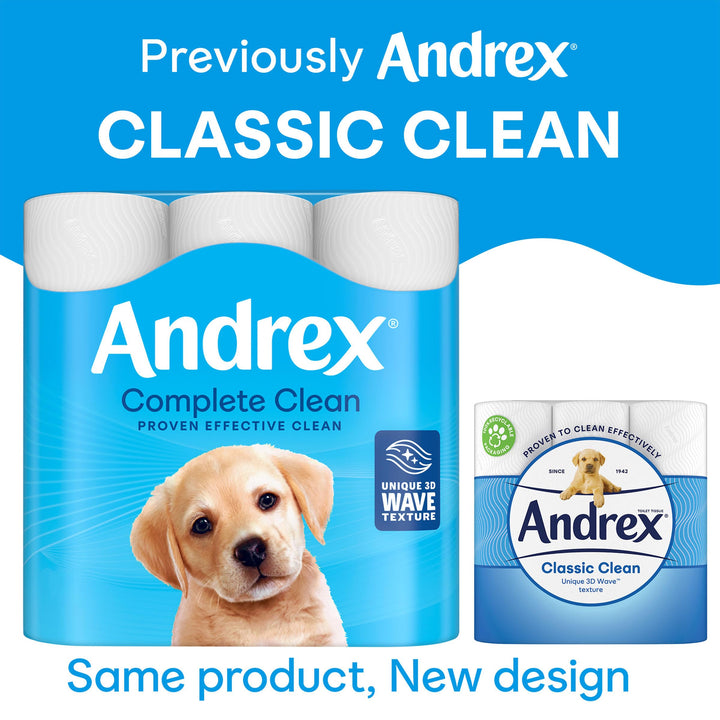 Andrex Complete Clean Toilet Roll - 9 Rolls