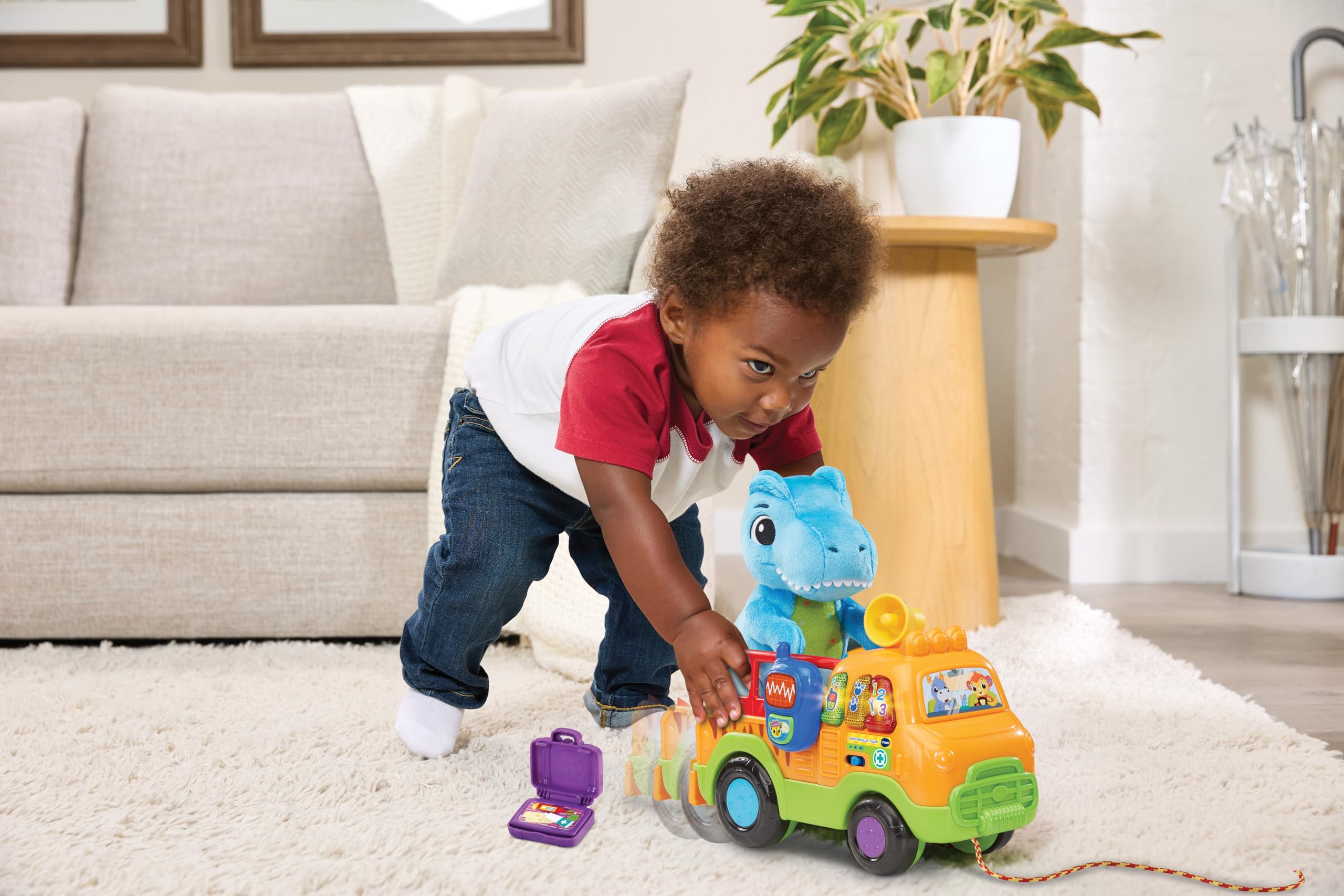 VTech Dino Rescue Truck - Pull-Along Role-Play Toy with Sound, Music & Lights 5