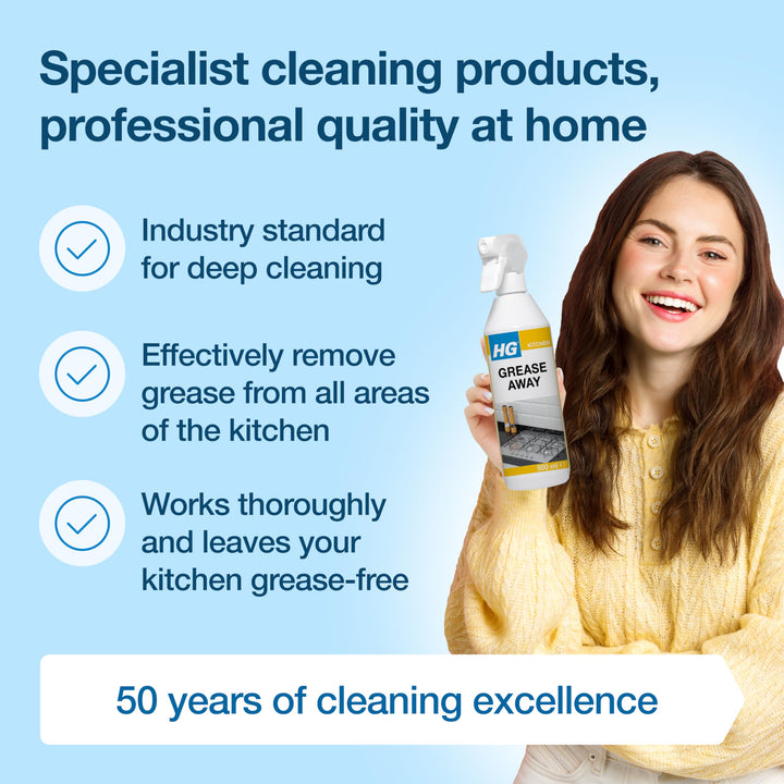 HG Grease Away - Kitchen Degreaser Spray for Fats & Oils, 500ml