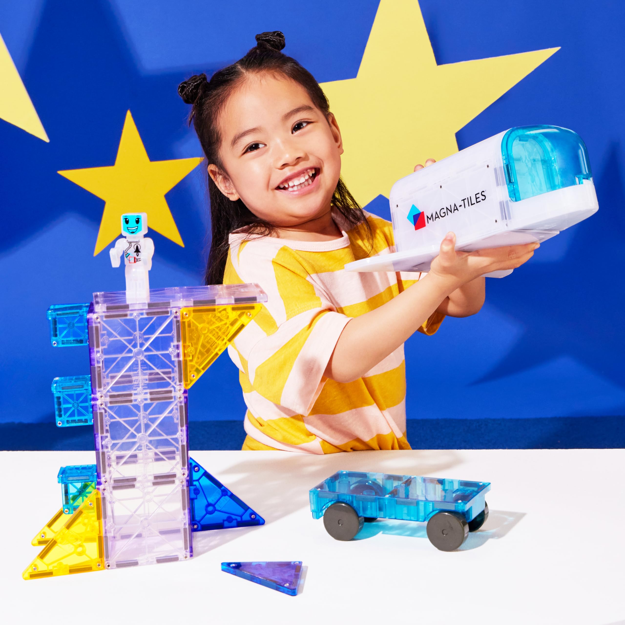 Magna-Tiles Space 32-Piece Magnetic Construction Set | Ages 3+ | Non-Toxic ABS