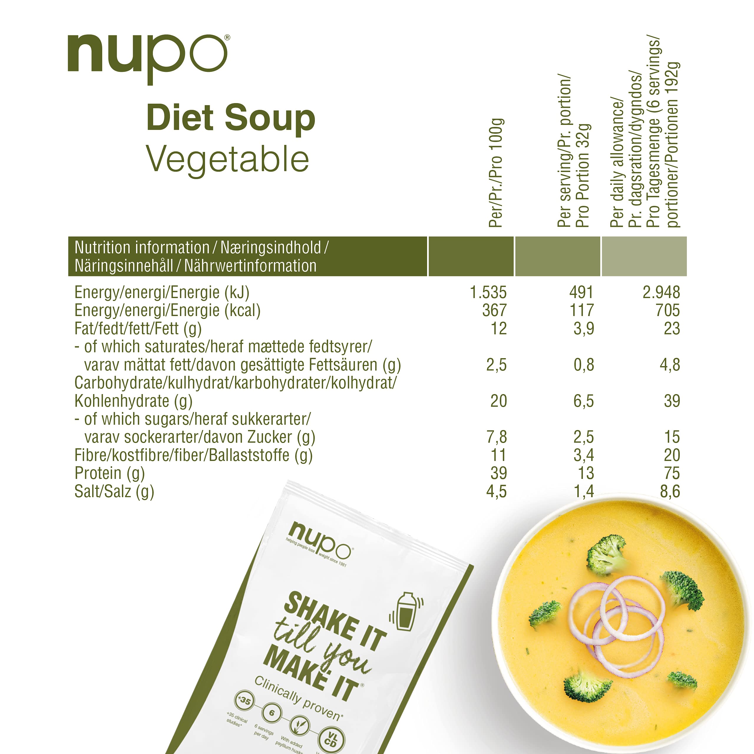NUPO Diet Meal Replacement Gluten Free Vegetable Soup (12 Servings) 4