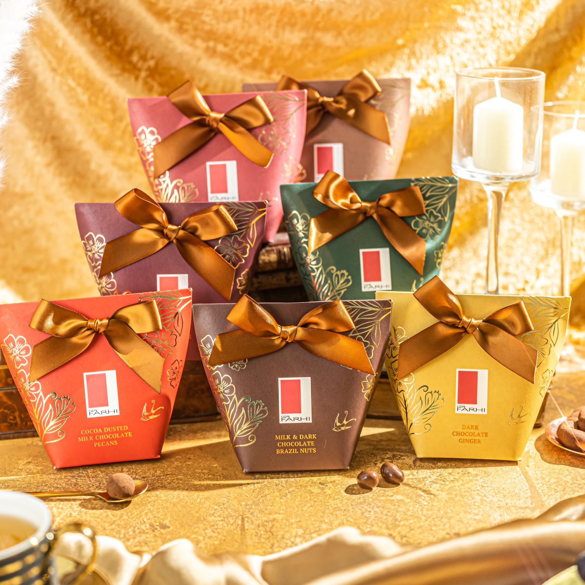 Rita Farhi Milk & Dark Chocolate Brazil Nuts in Luxury Gift Box, 130g