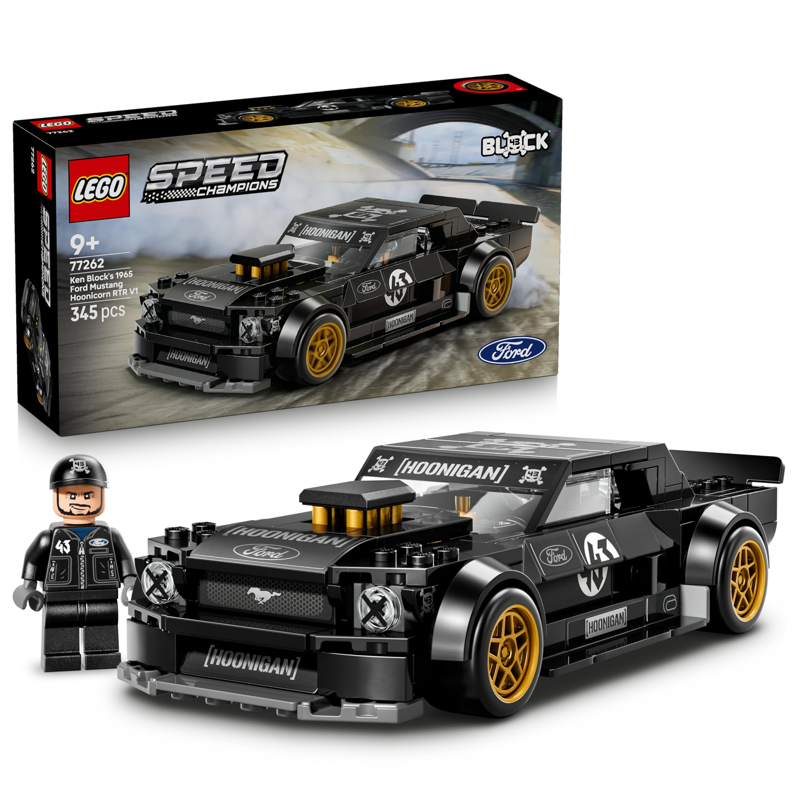 LEGO Speed Champions Ken Block's '65 Ford Mustang Hoonicorn V1 Muscle Car Building Set | Ages 9+