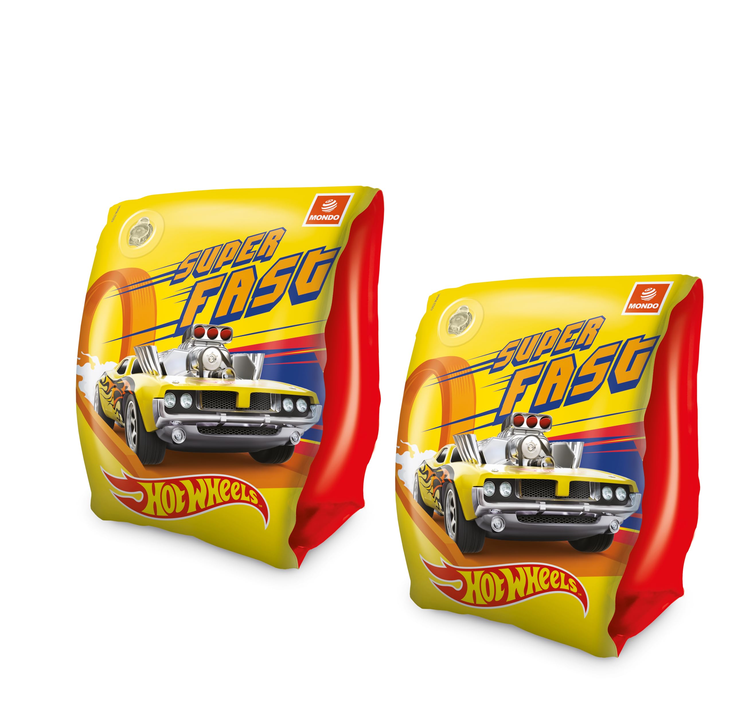 Mondo Hot Wheels Inflatable Arm Bands - Kids 2+ | Dual-Chamber Safety | PVC
