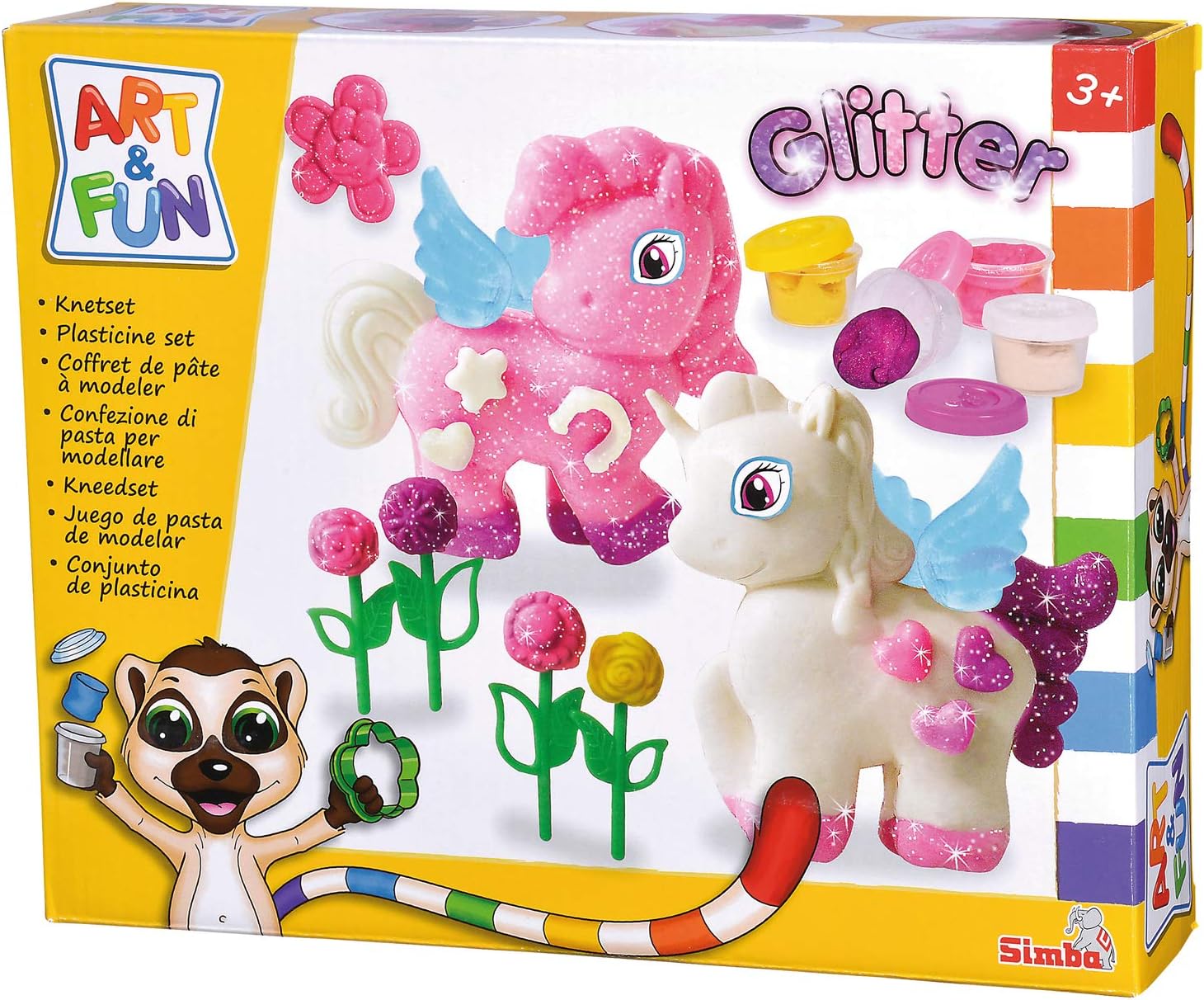 Simba 106326016 Art & Fun Unicorn Kneading Set - Glitter Clay Craft for Kids