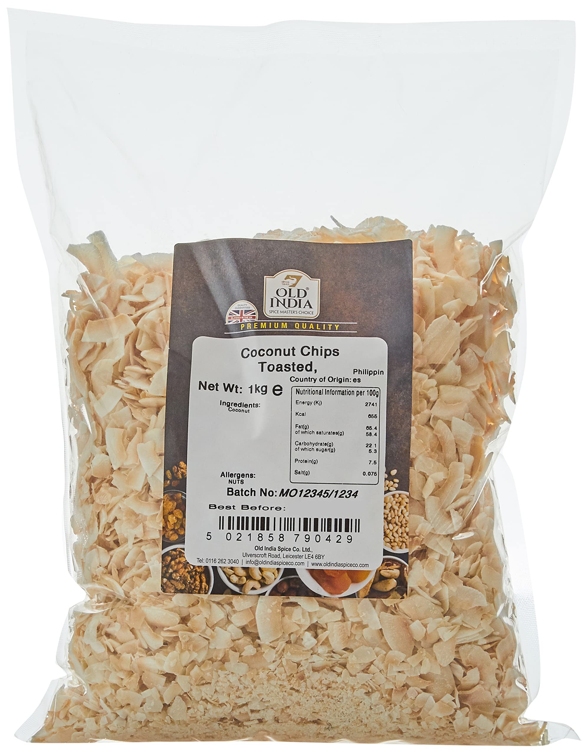 Old India Toasted Coconut Chips - Energy Rich | Protein Source | 1kg Pack 1