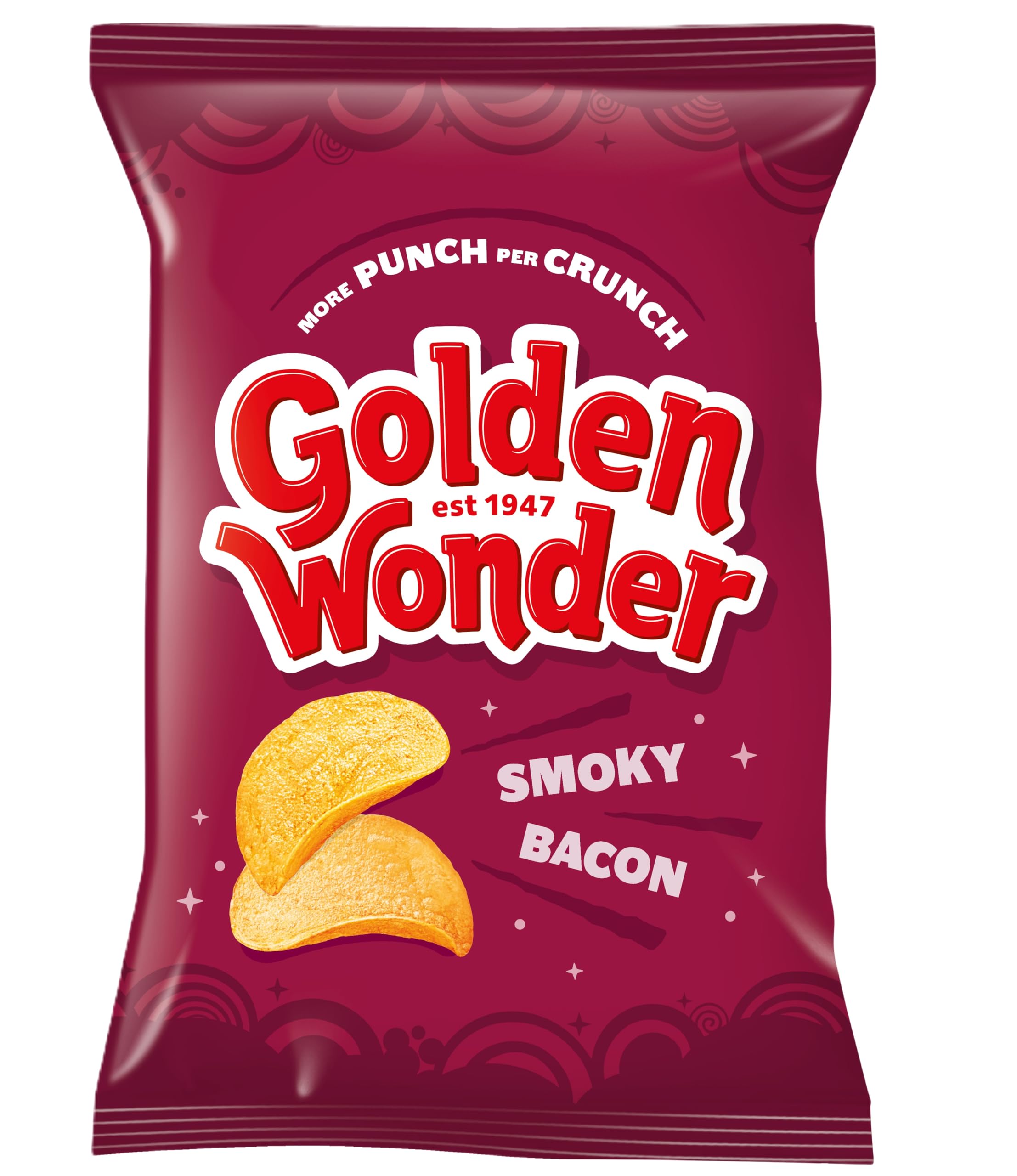 Golden Wonder Smoky Bacon Crisps Multipack - 32 x 32.5g Bags | 1.04 kg Total