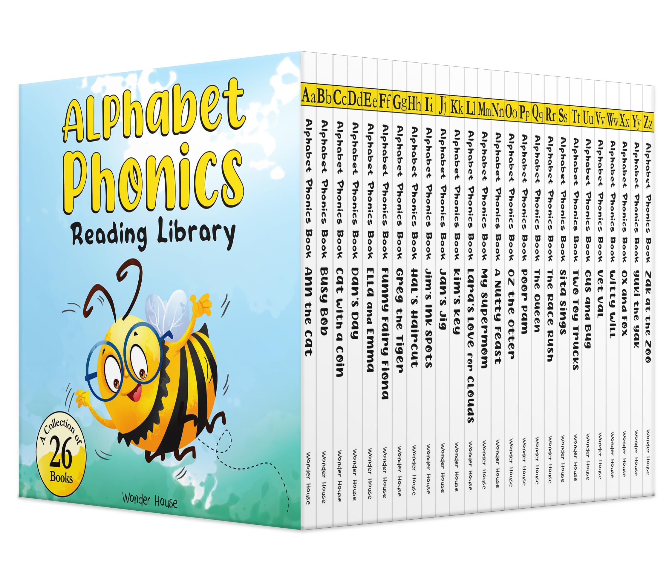 Wonder House Alphabet Phonics Reading Library for Children Boxset of 26 Board Books