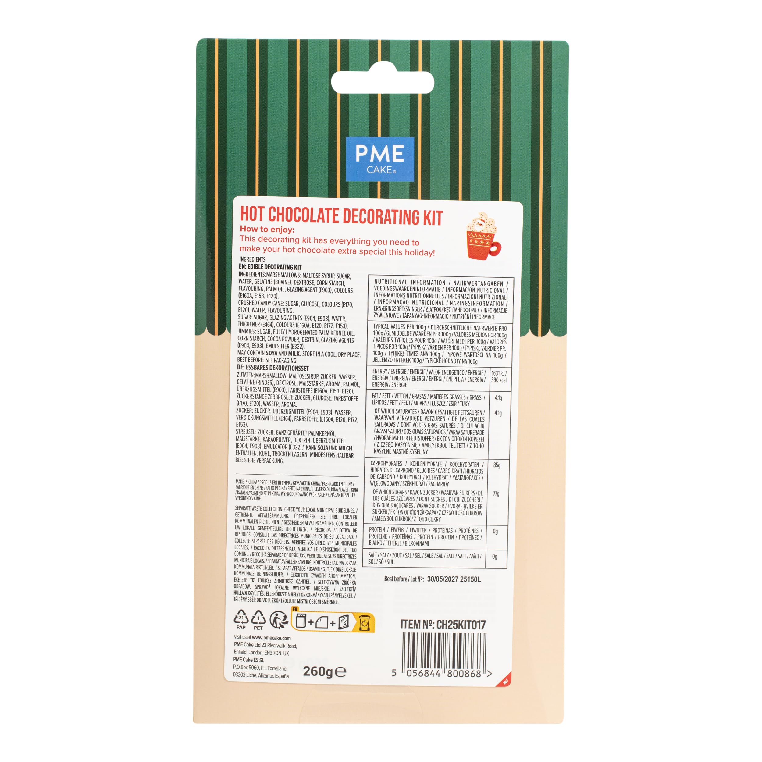 PME Hot Chocolate Puffy Santa Decorating Kit | 6 Marshmallow Santas & 3 Sprinkle Sachets | 260g 4