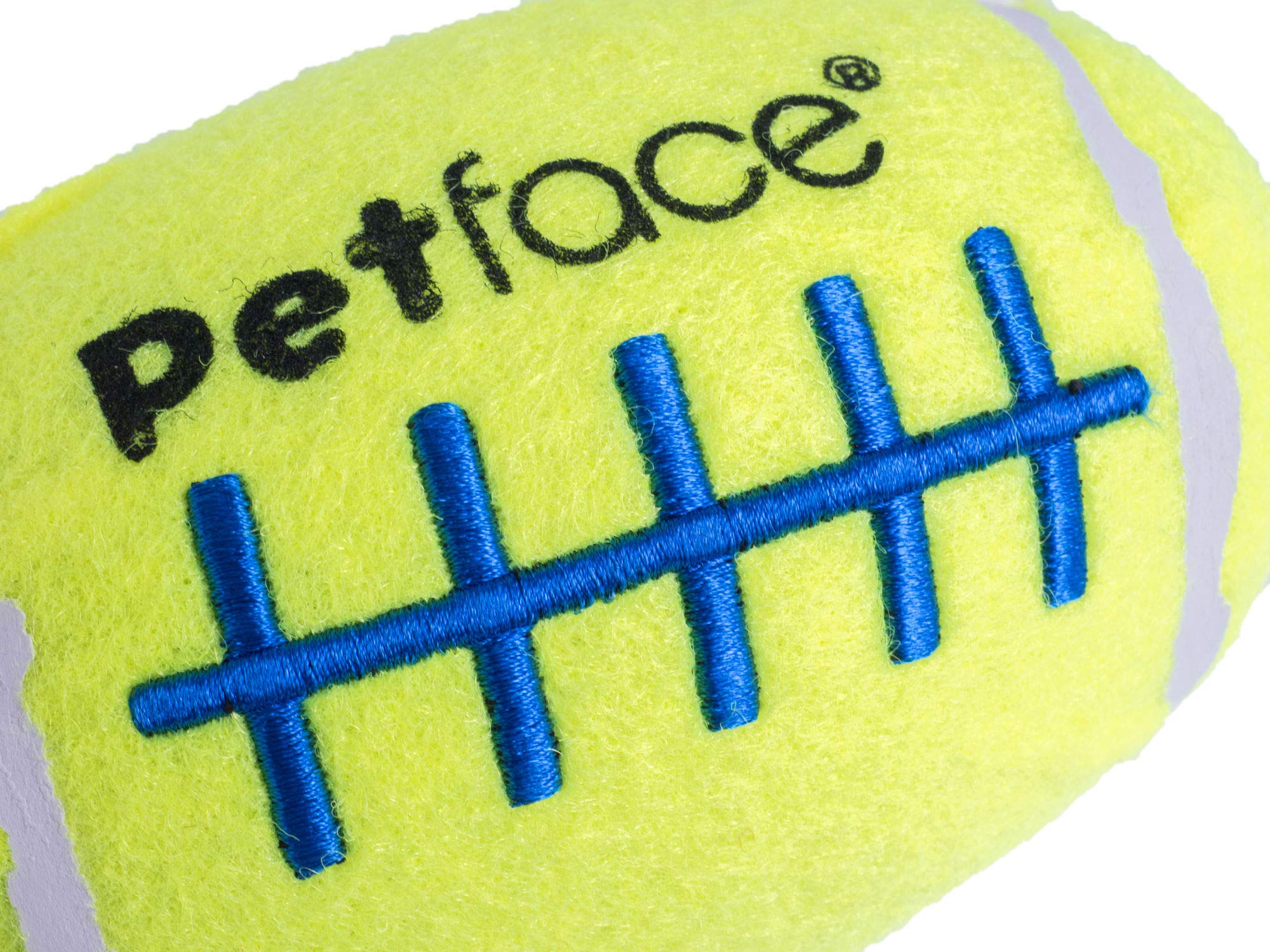 Petface Squeaky Rugby Tennis Ball Dog Toy - Durable, Nonabrasive Felt for Small Breeds | 1 Pack