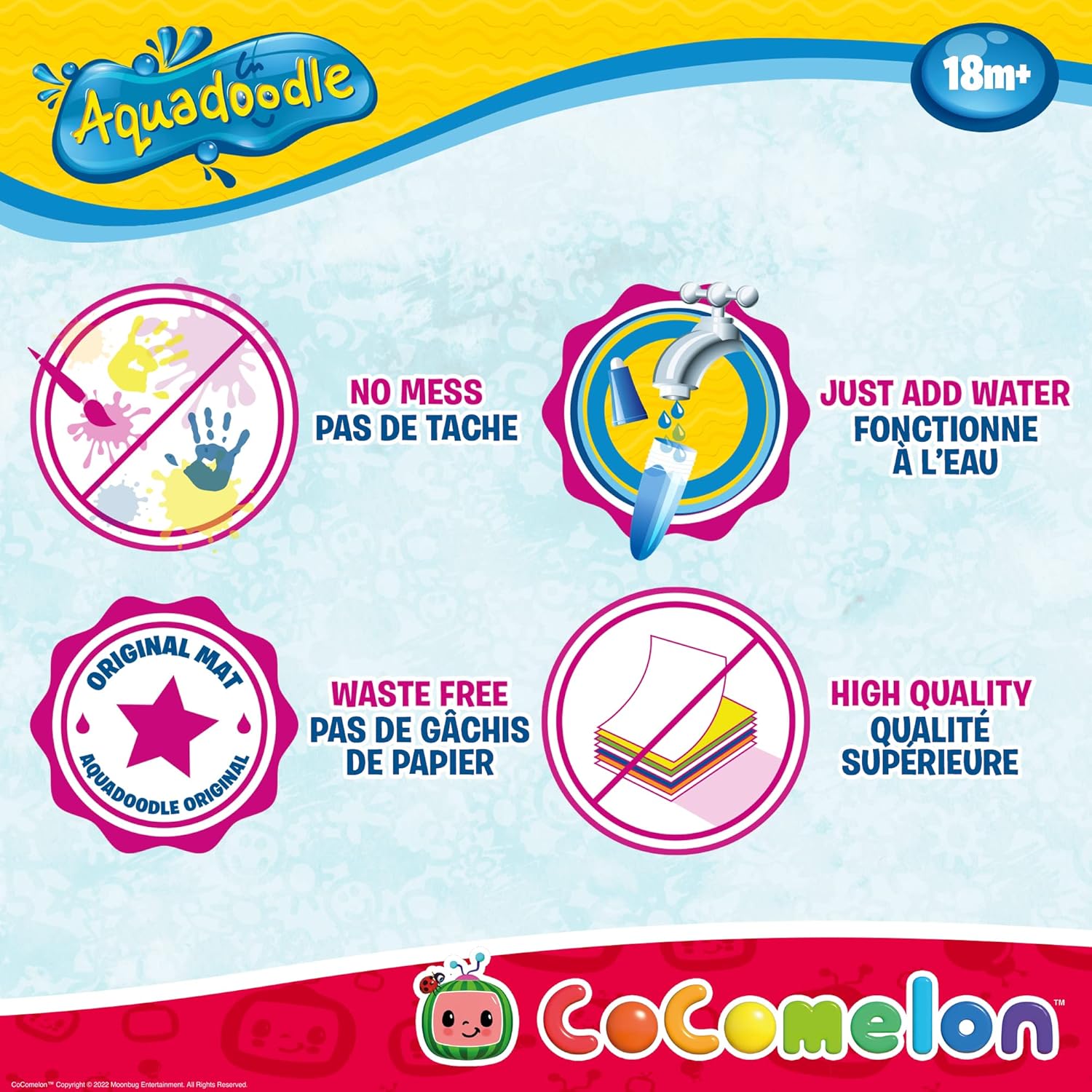 Aquadoodle Cocomelon Doodle Mat - Mess-Free Water Drawing Toy for Toddlers 18m+