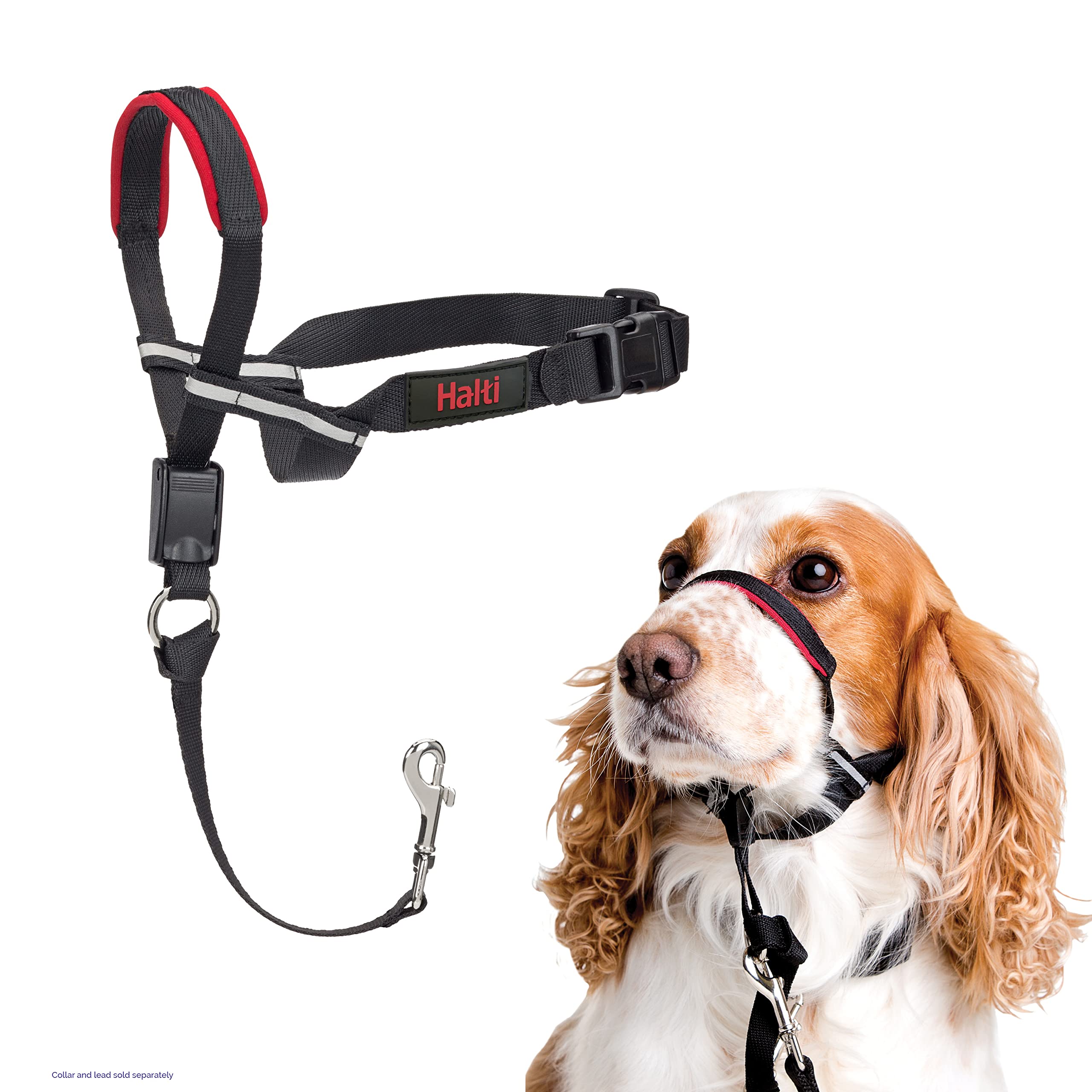 Halti Optifit Headcollar - Stops Pulling, Adjustable Fit for Dogs | Medium, Black