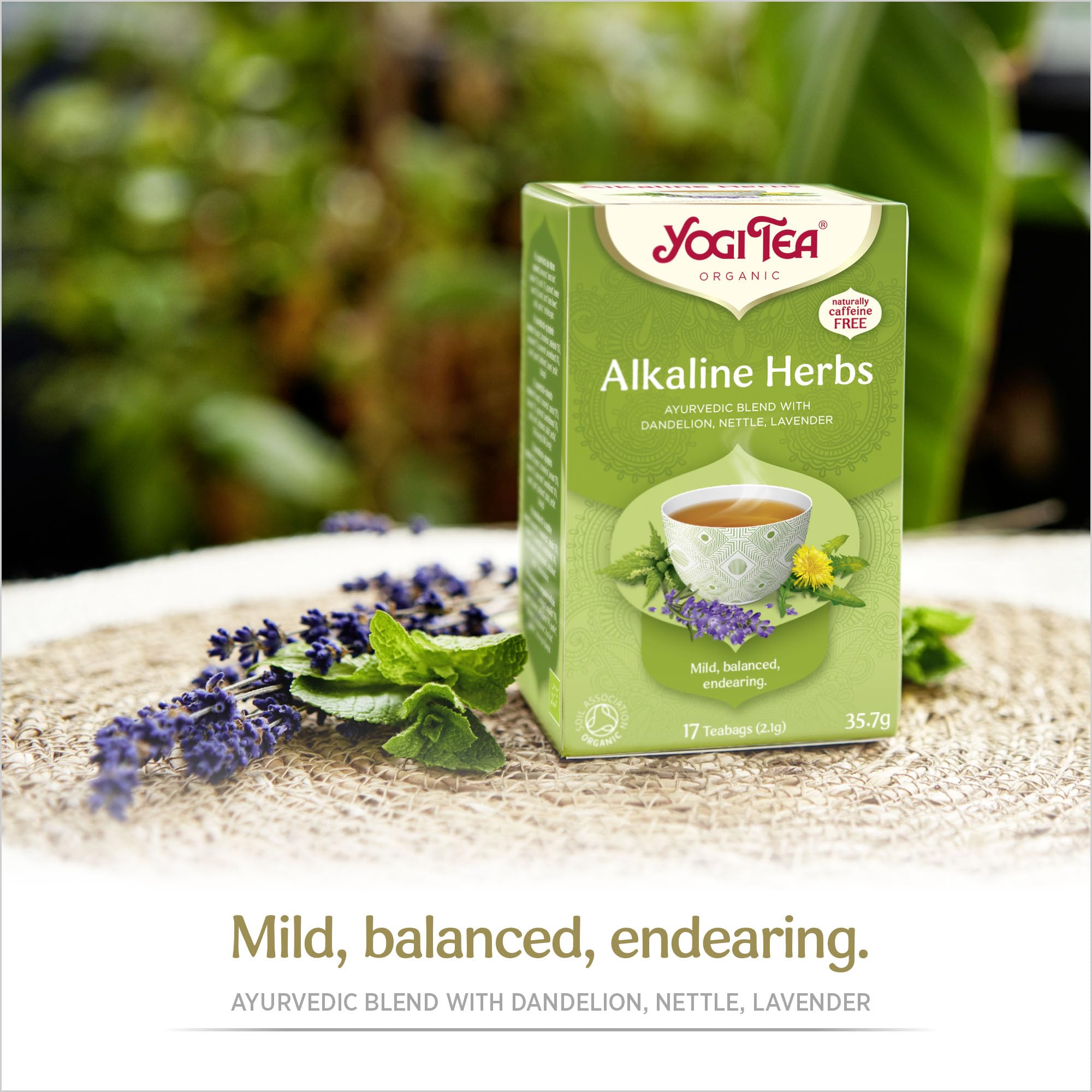 YOGI TEA Organic Alkaline Herbs Herbal Tea - Caffeine Free, 17 Teabags