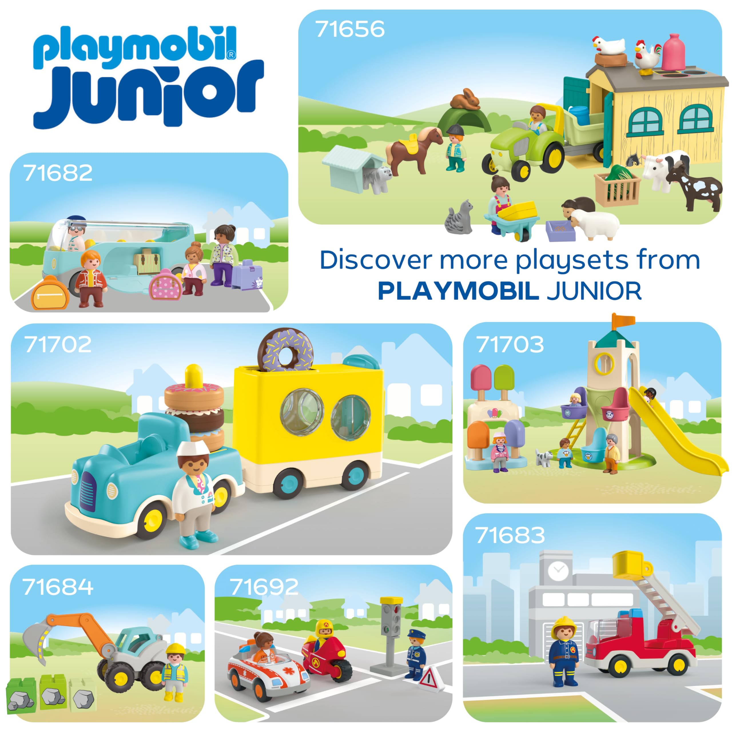 Playmobil JUNIOR Tractor with Fun Planter - Educational Vehicle Playset for Toddlers 1+ 4