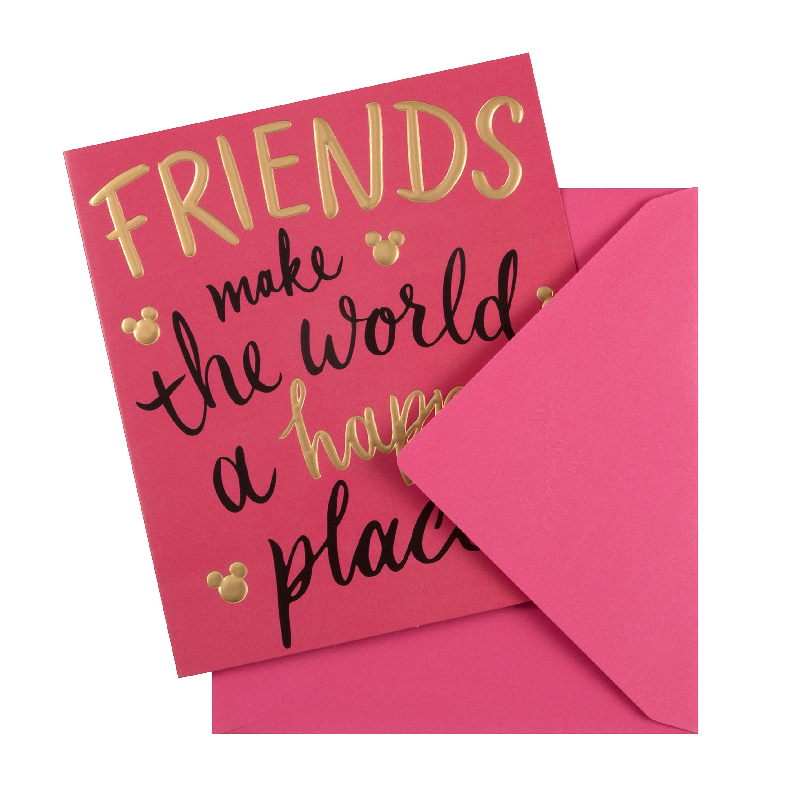 Hallmark Disney Mickey Mouse Birthday Card for Friend with Gold Foil and Embossing | 18cm x 16cm