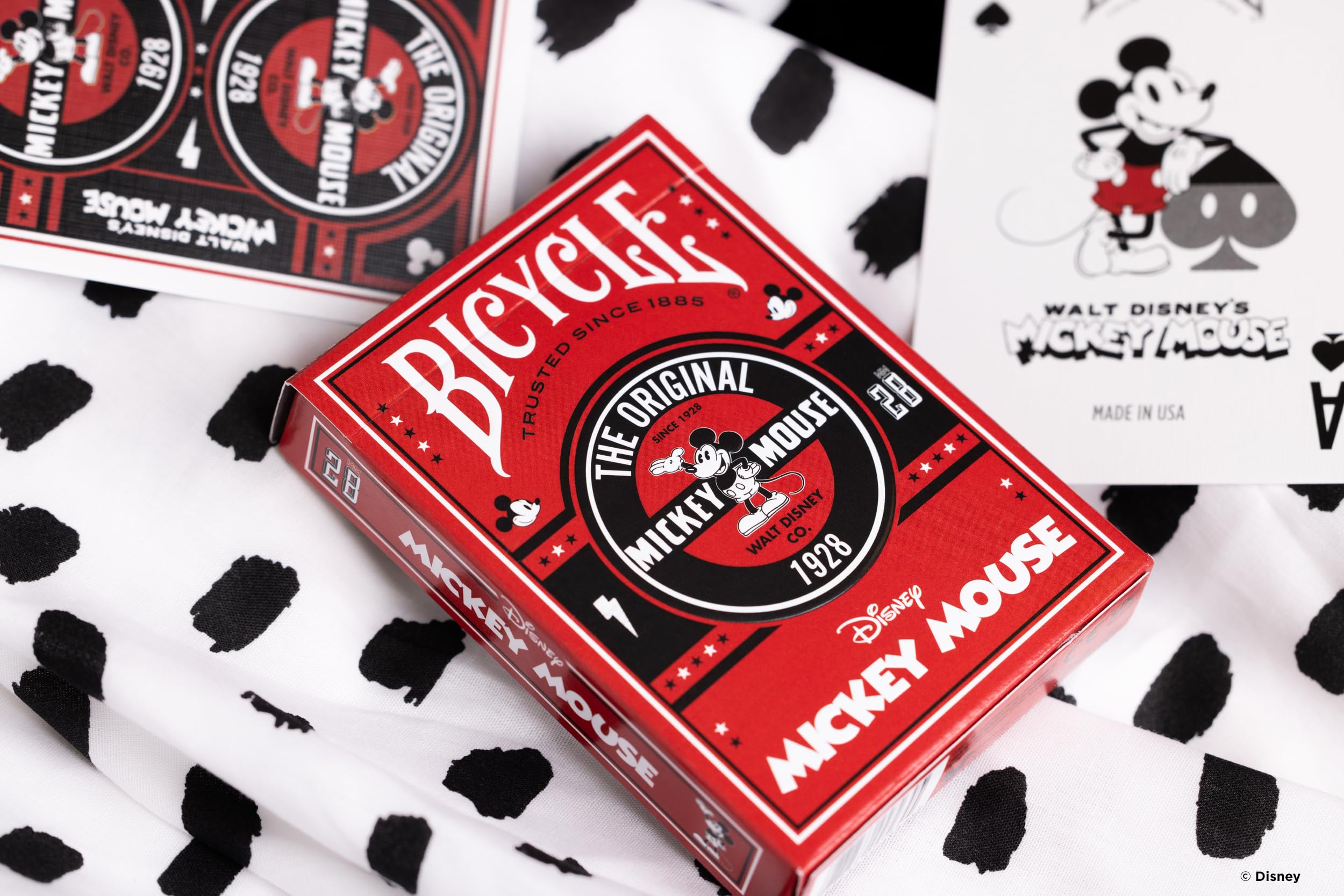Bicycle® Classic Mickey Disney Playing Cards - 1 Deck, Air Cushion Finish, Professional, Superb Handling & Durability, Great Gift For Card Collectors, Red 4