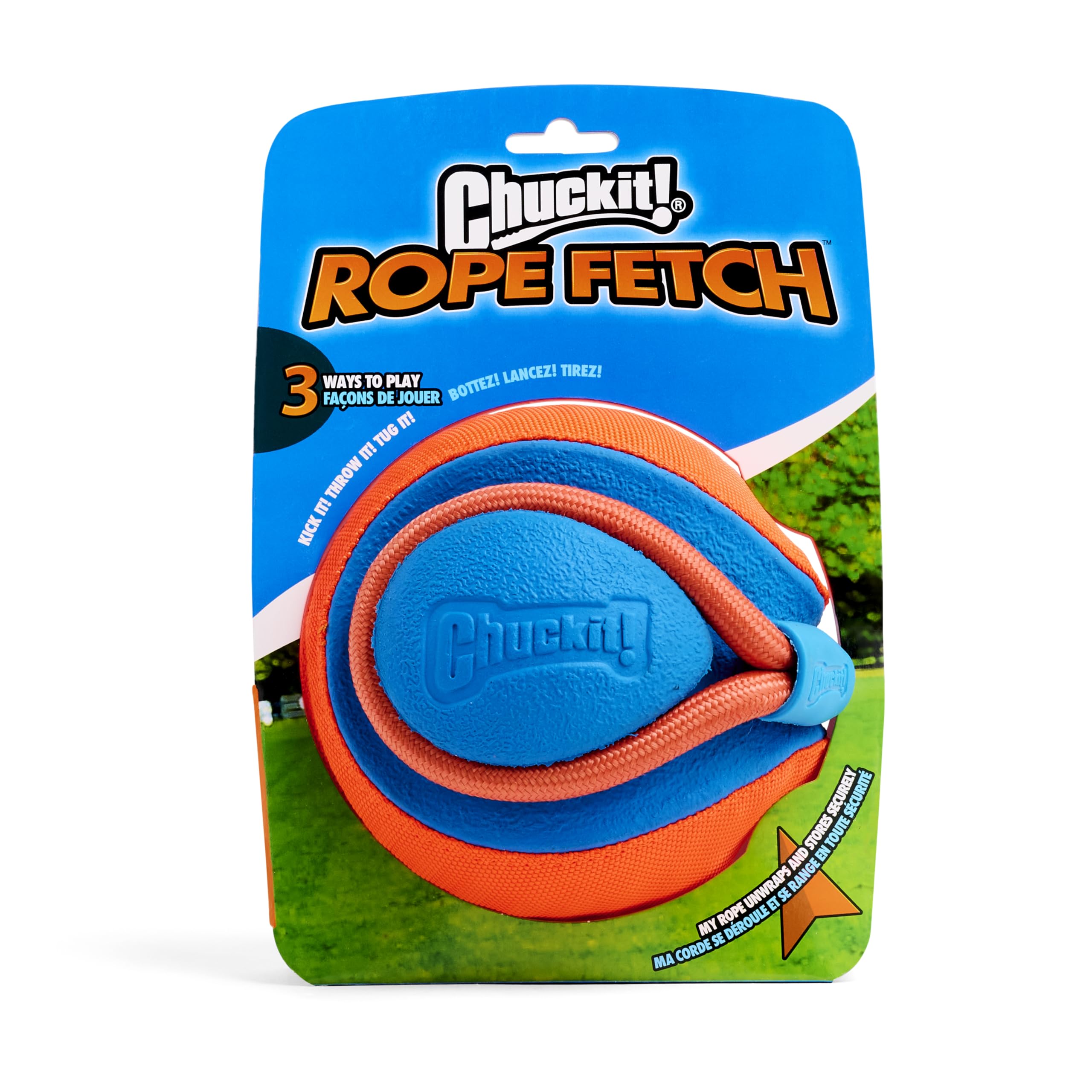 Chuckit! Rope Fetch Dog Toy - 3-in-1 Play: Kick, Tug, Throw | Durable Polyester 6