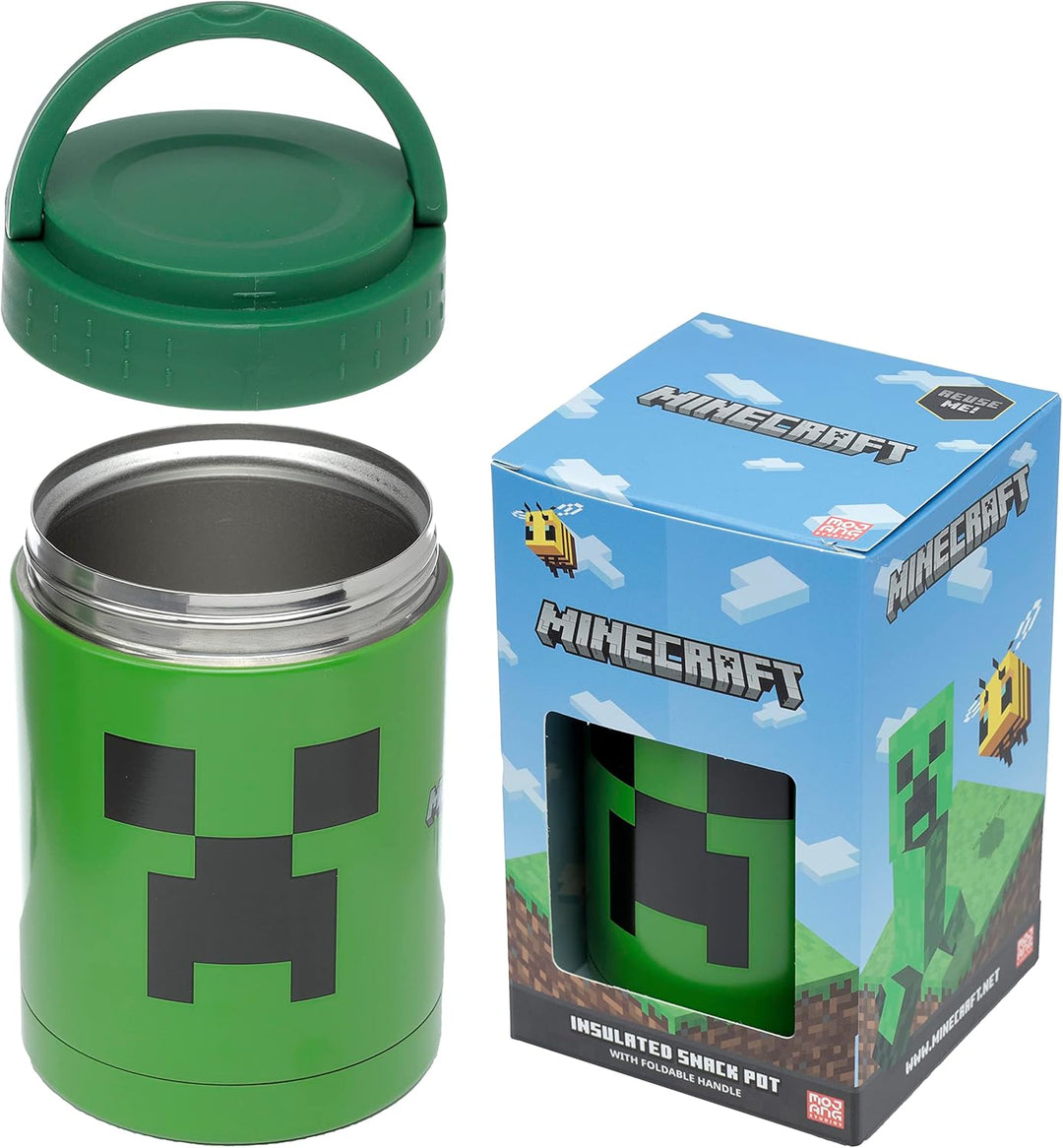 Puckator - Minecraft Creeper Reusable Stainless Steel Hot & Cold Thermos 500ml