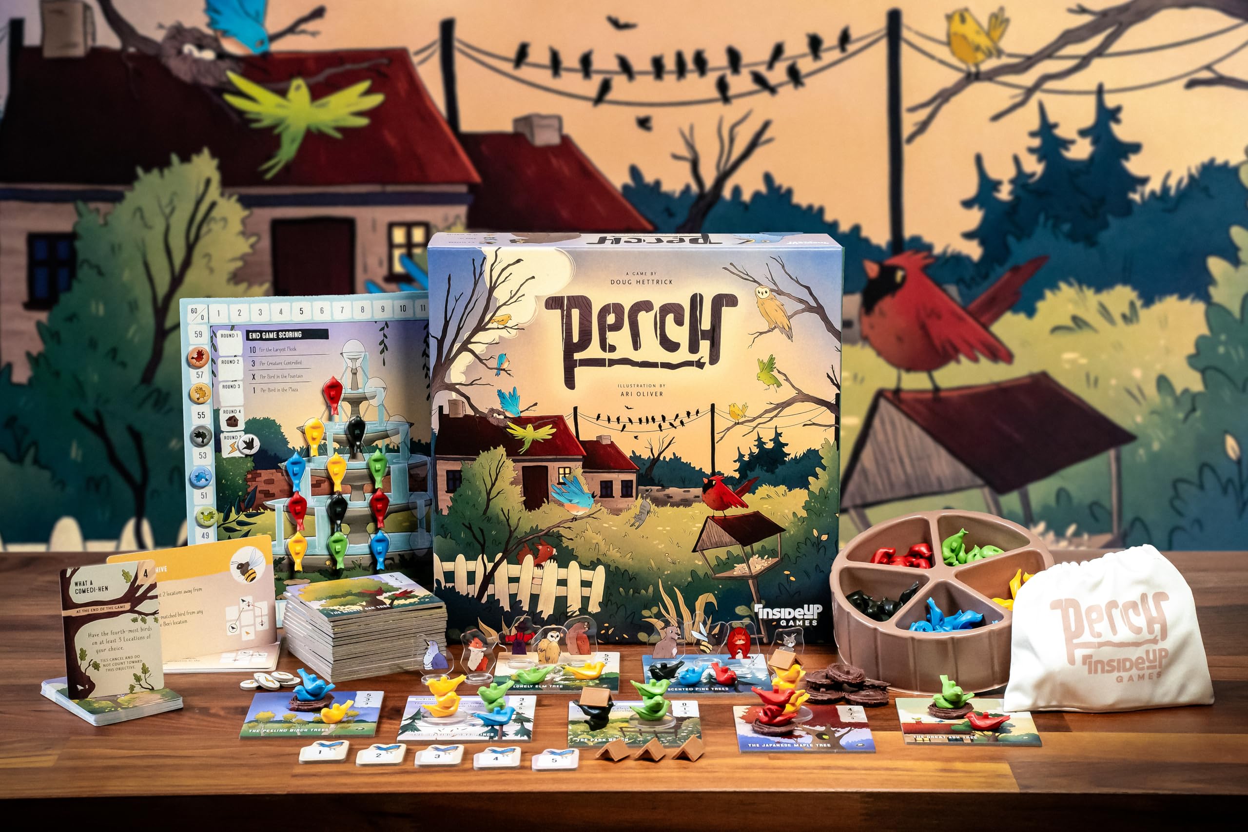 Inside Up Games Perch Board Game | Fast-Paced Area Control Strategy | Ages 14+