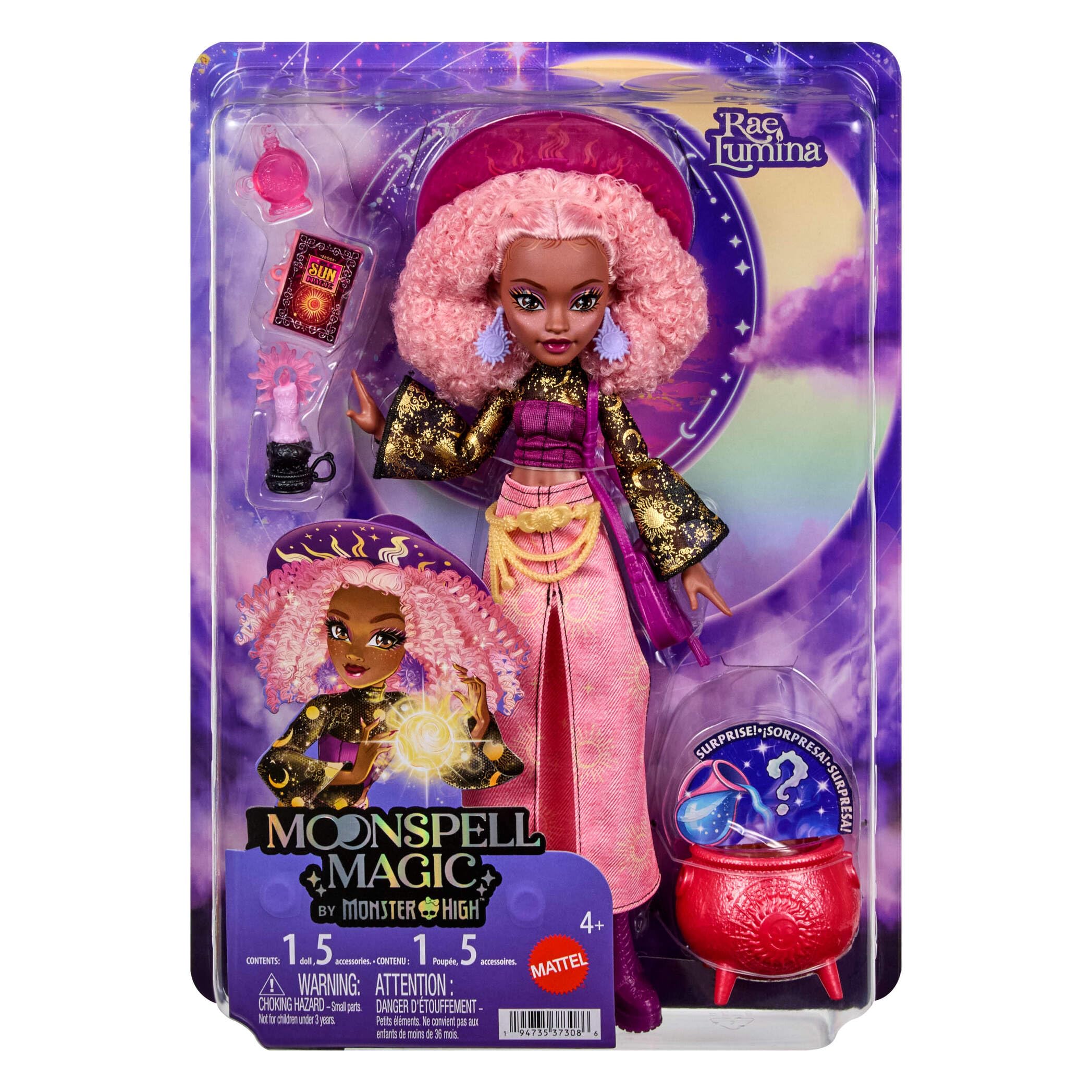 Monster High Rae Lumina Moonspell Magic Doll - Ages 4+ | Multicolor | Plastic 6