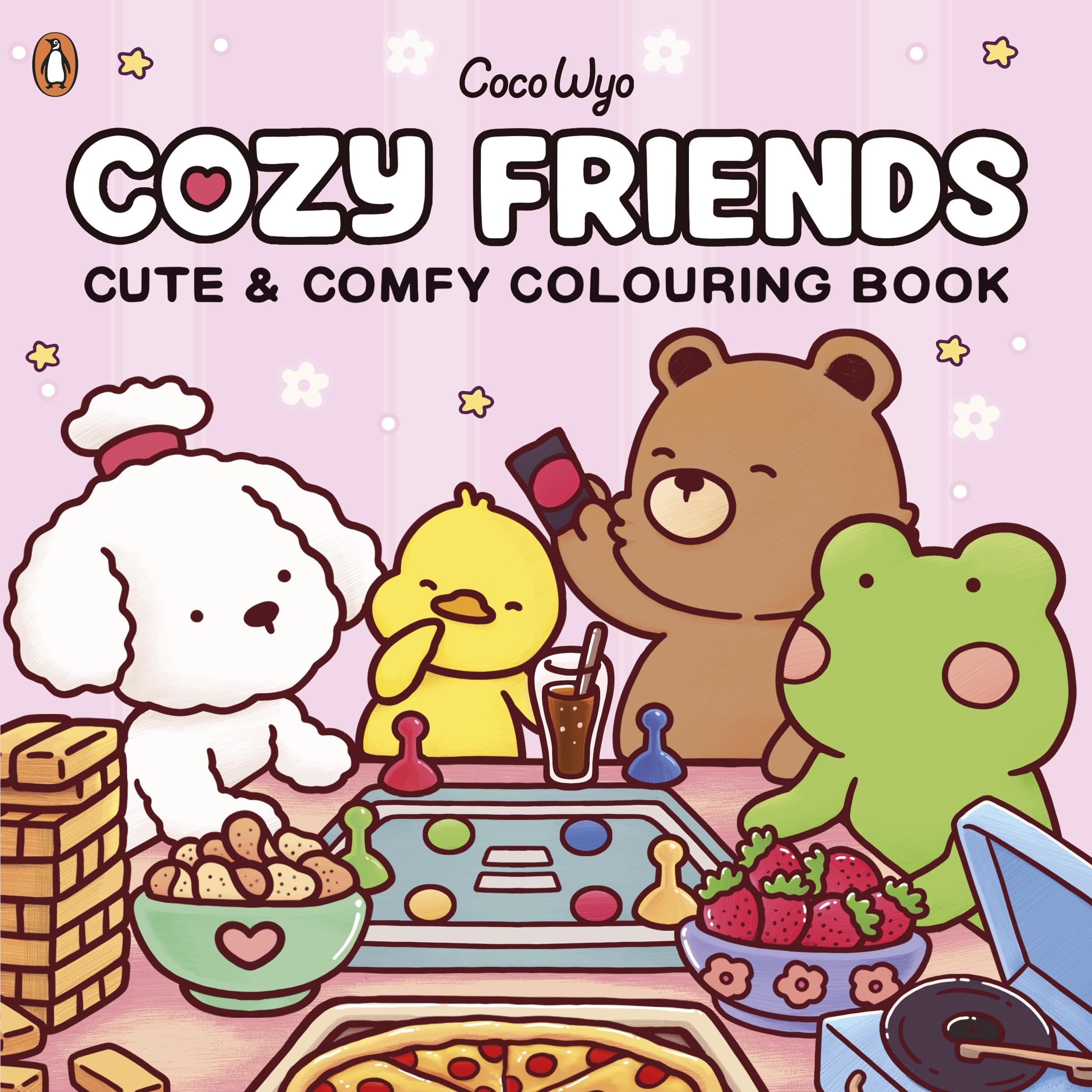 Cozy Friends Colouring Book by Coco Wyo | 45 Hand-Drawn Pages | Paperback